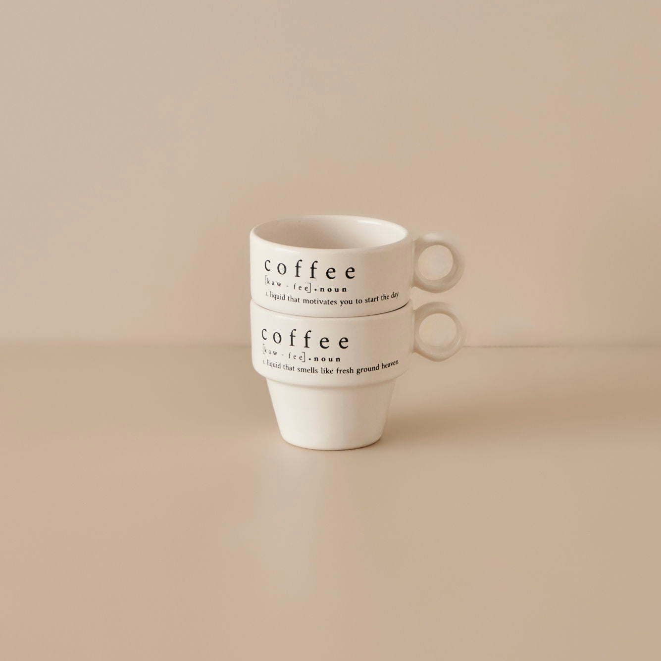 Coffeeaholic Ceramic Espresso Cup (Set of 2)