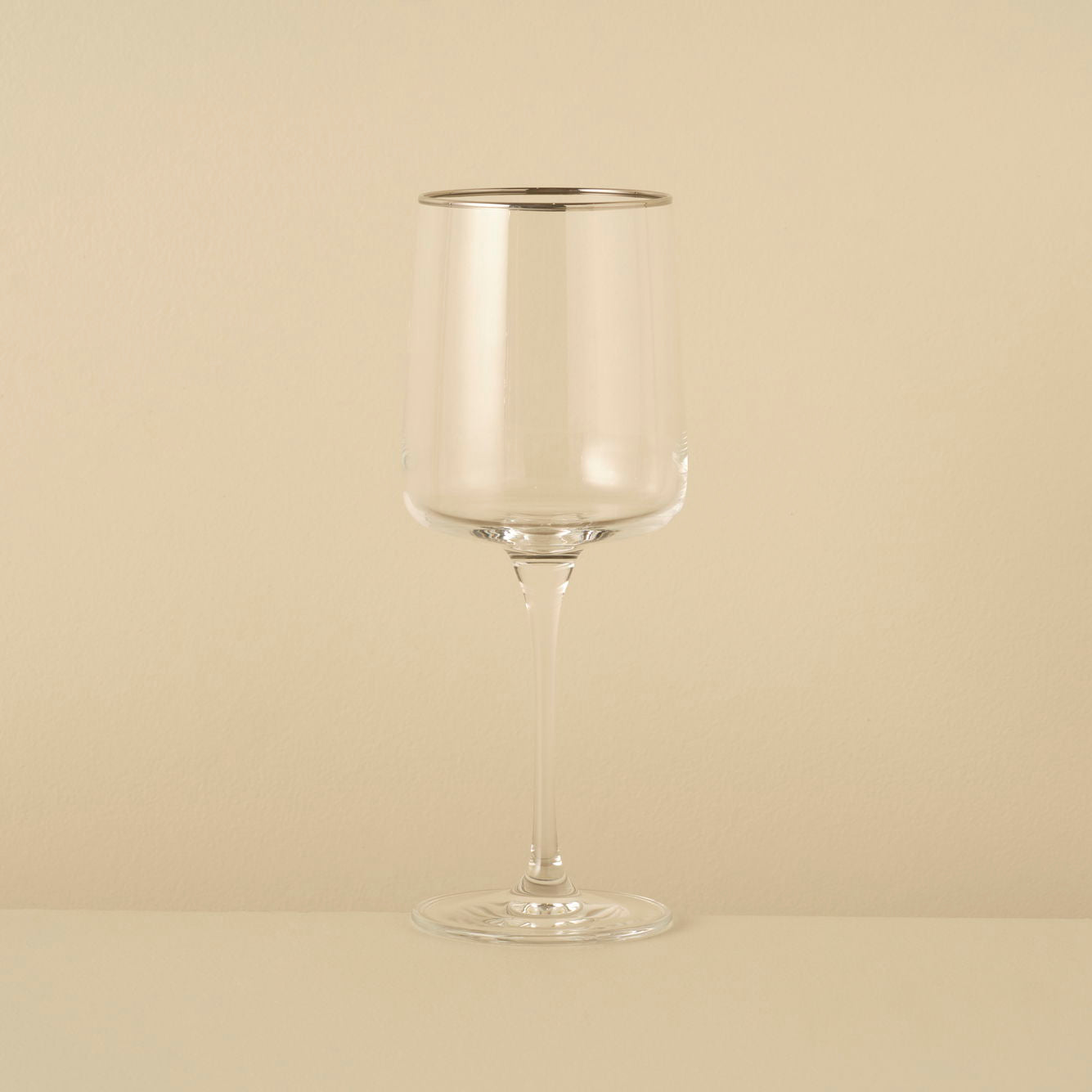 Premium Wine Glass with Silver/Gold Rim