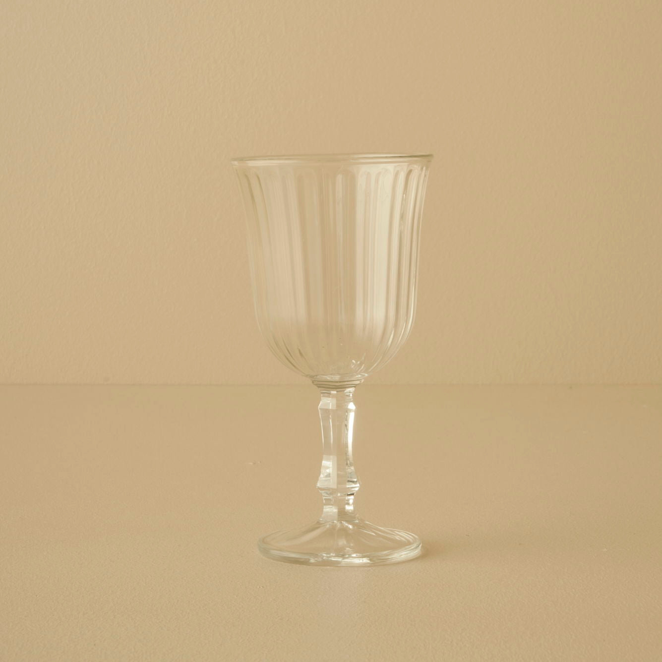 Line Ribbed Glass Goblet