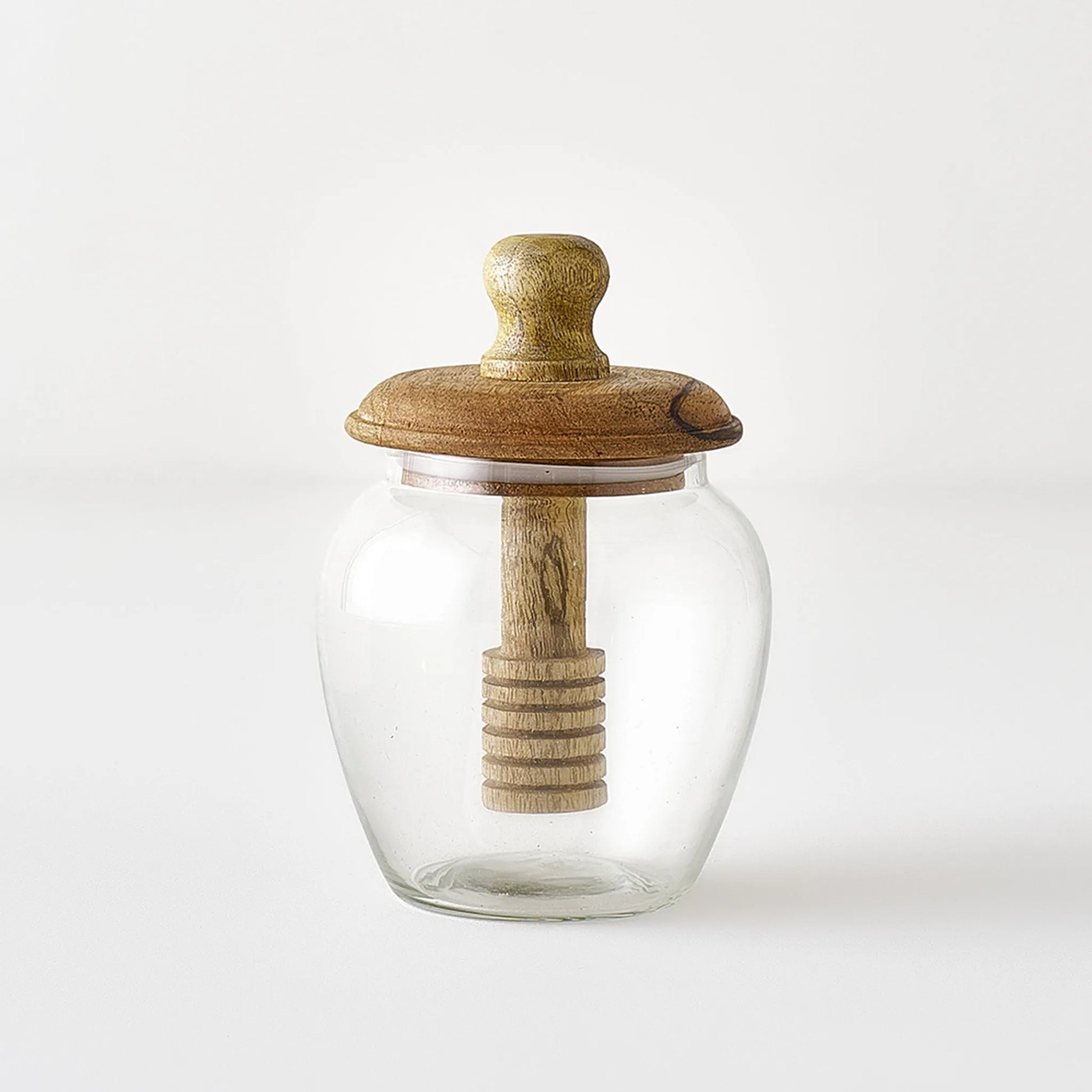 Eden Glass Honey Jar with Mango Wood Lid