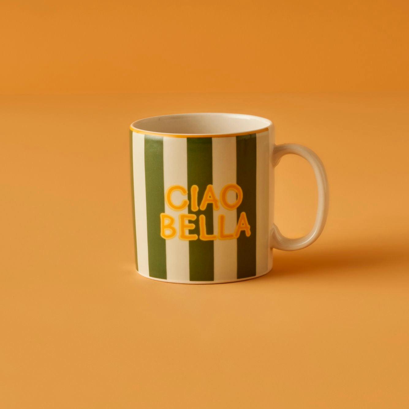 Line Striped Porcelain Mug