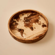 Tina Mango Wood World Map Decorative Tray