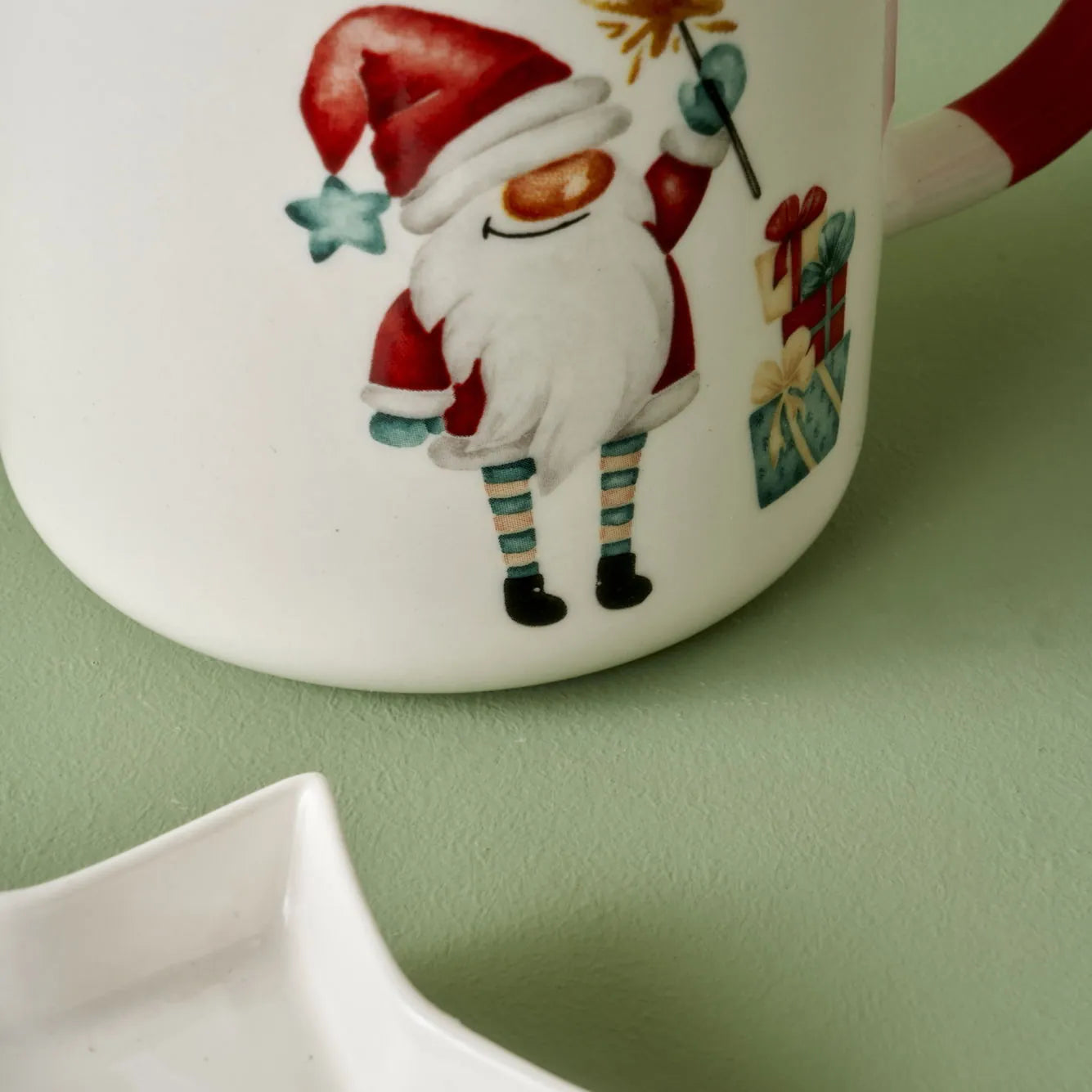 Elfie New Bone Porcelain Mug & Snack Bowl Set side view