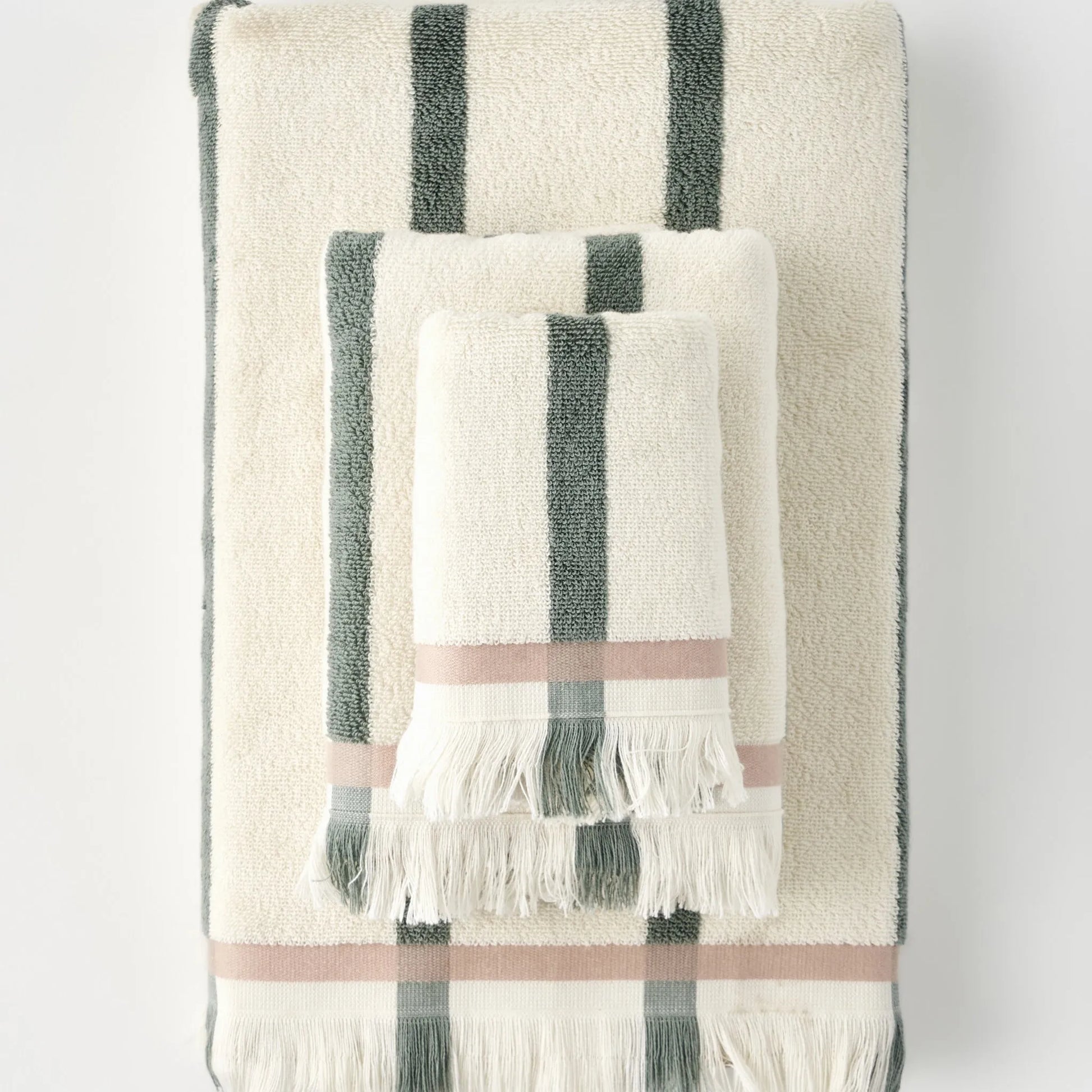 Ella Striped Cotton Hand Towel texture detail