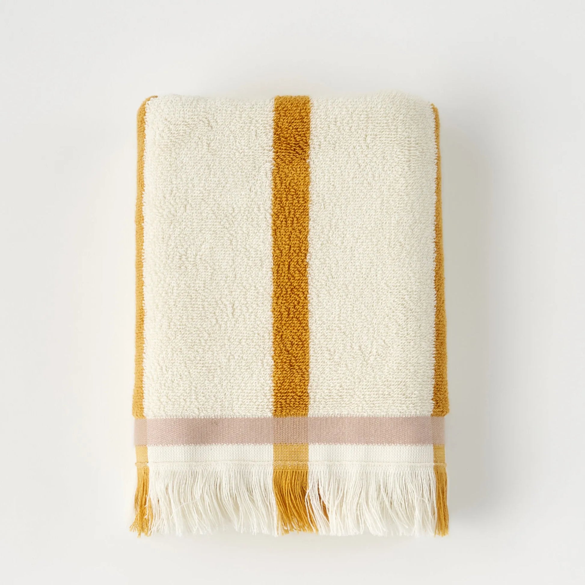 Ella Striped Cotton Hand Towel angle view