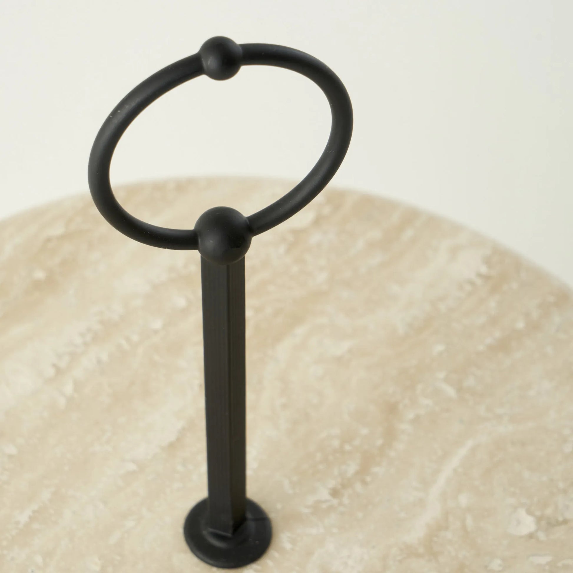 Ephesus Travertine 2-Tier Serving Stand texture detail