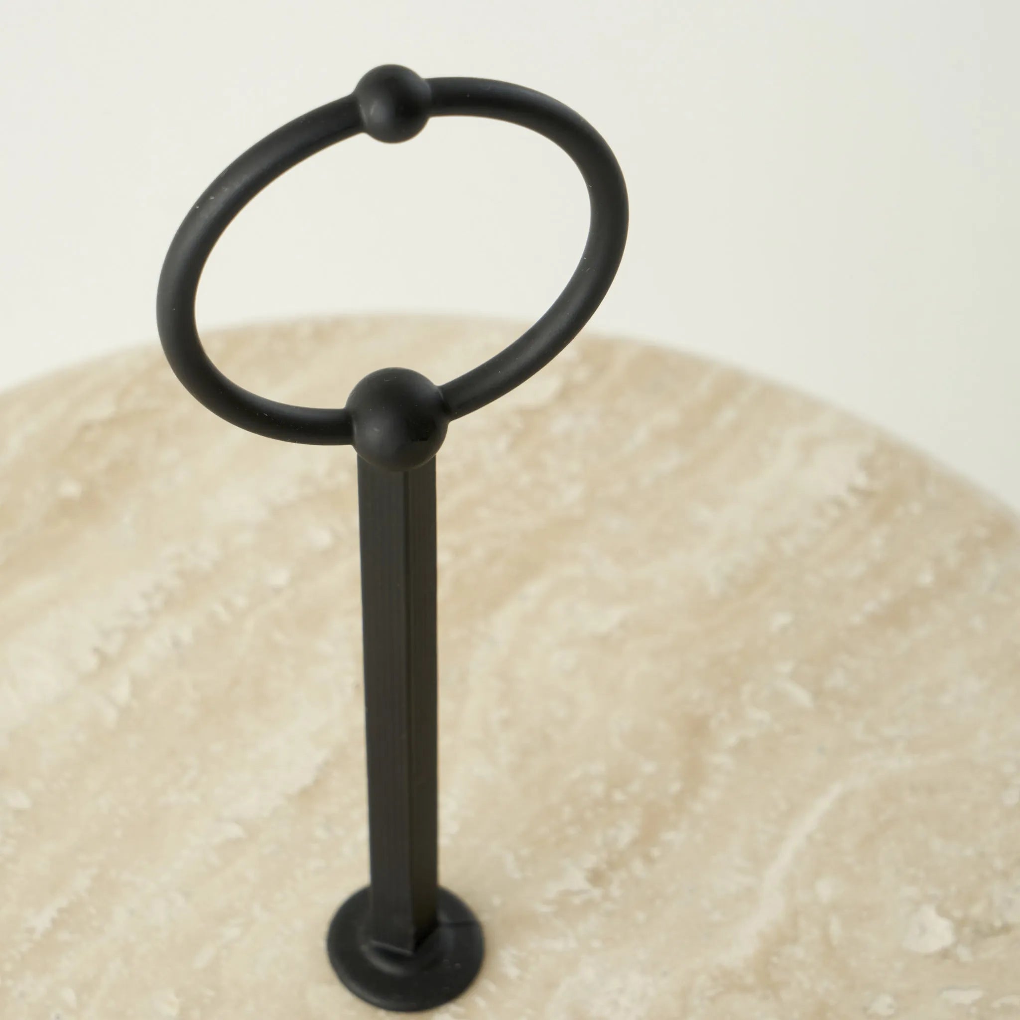 Ephesus Travertine 2-Tier Serving Stand texture detail