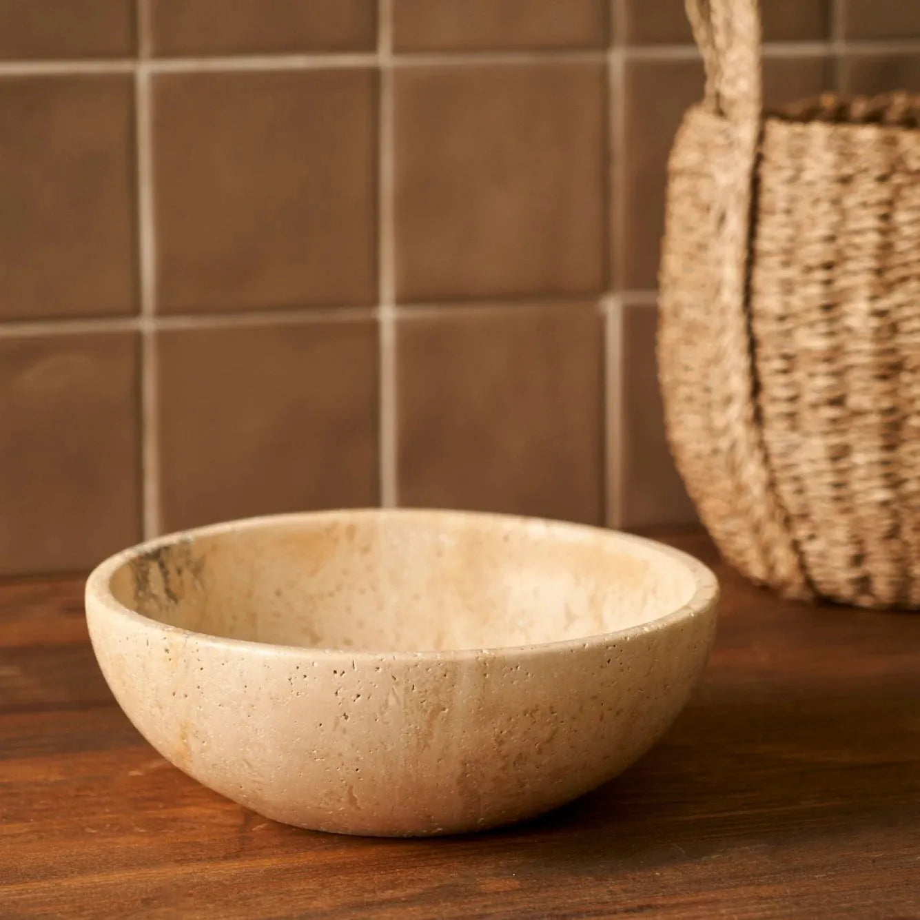 Ephesus Travertine Decorative Bowl