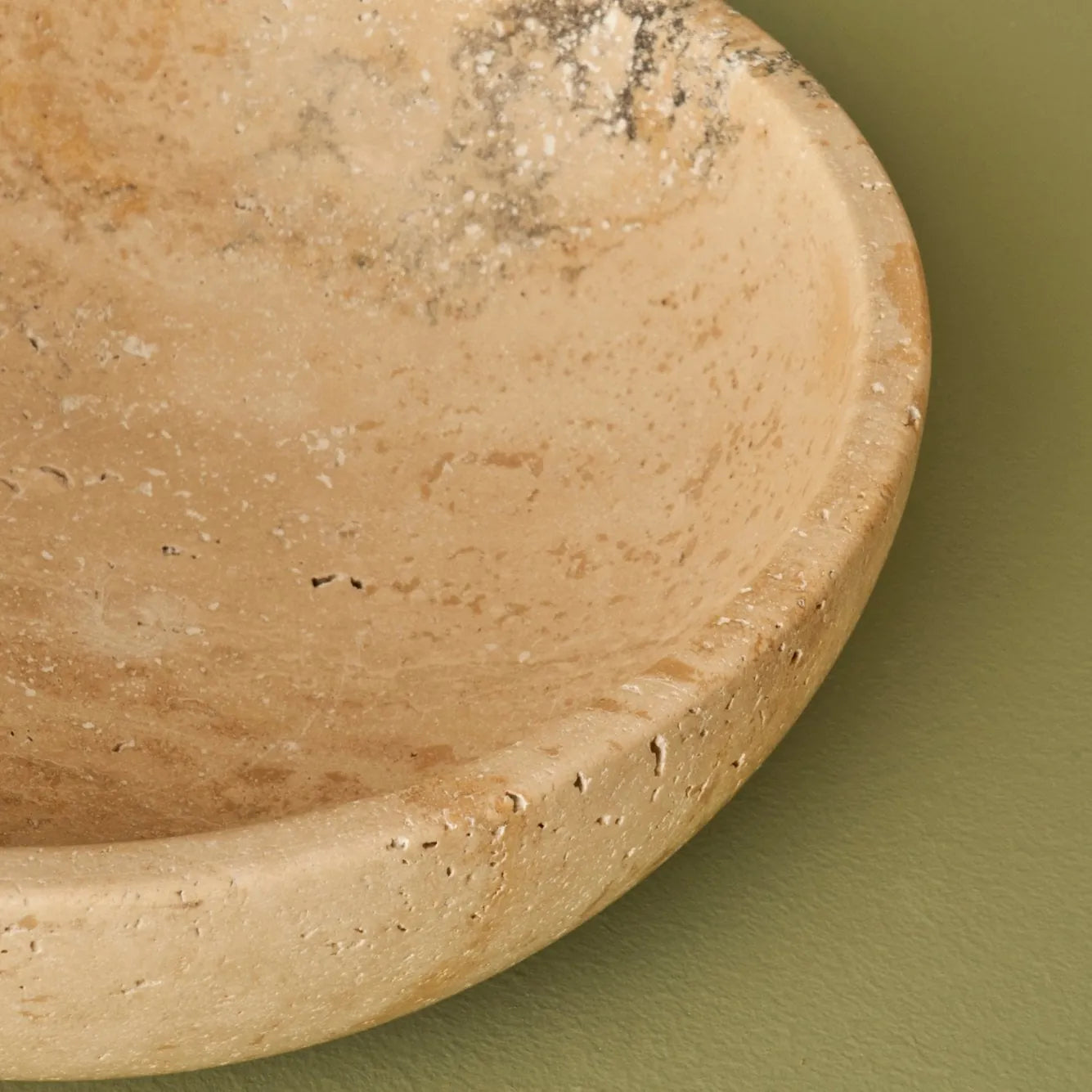 Ephesus Travertine Decorative Bowl texture detail