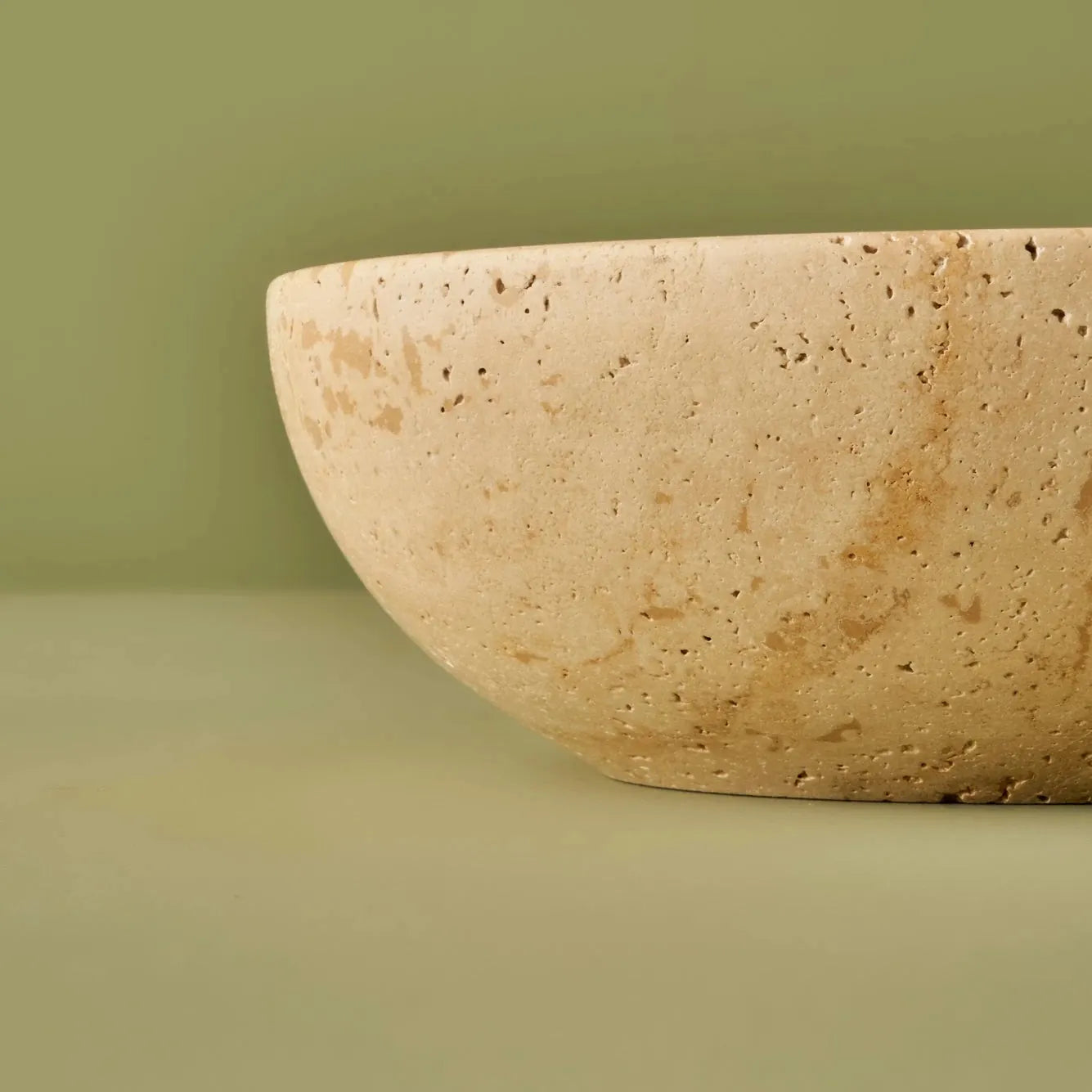 Ephesus Travertine Decorative Bowl side view