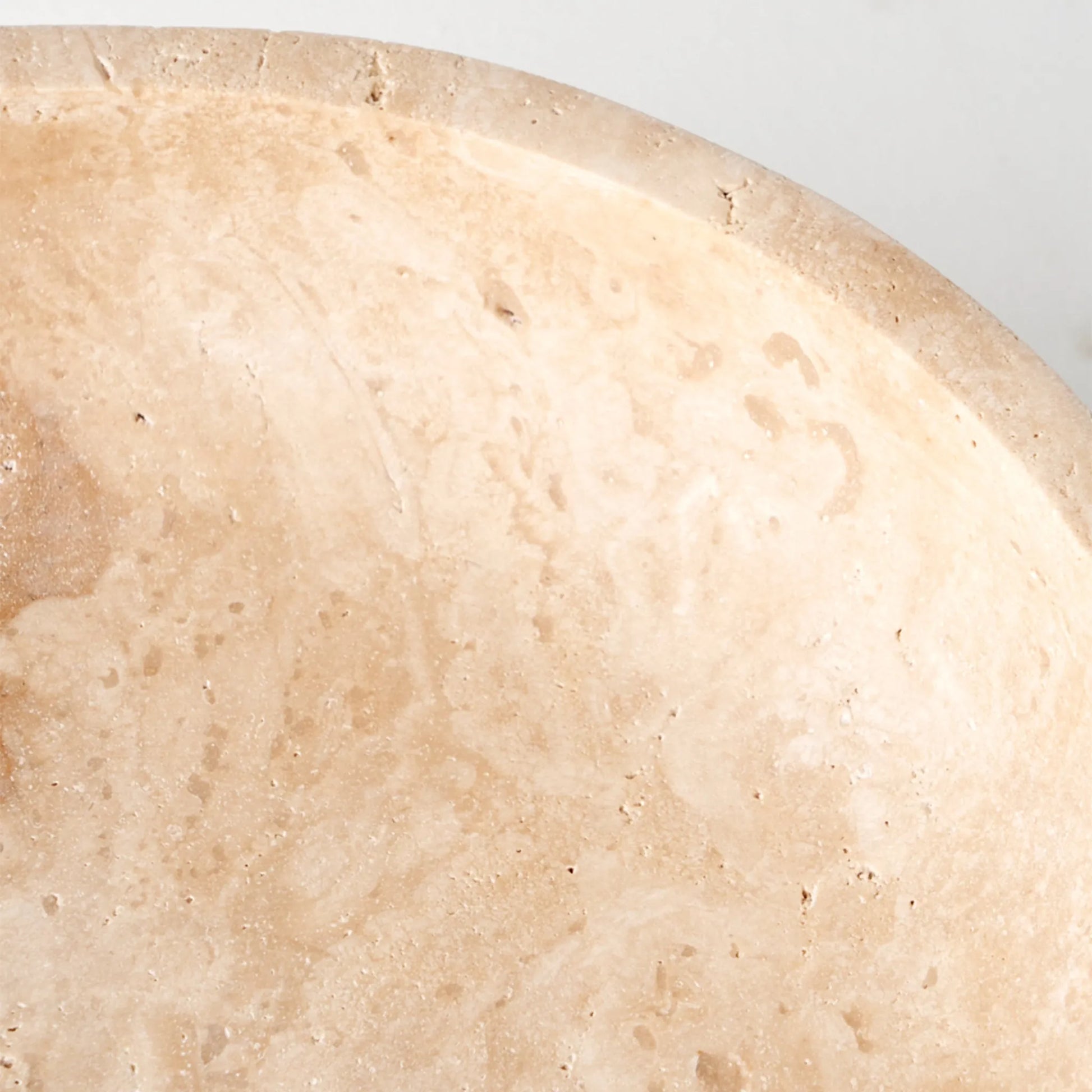 Ephesus Travertine Pedestal Serving Bowl detail view