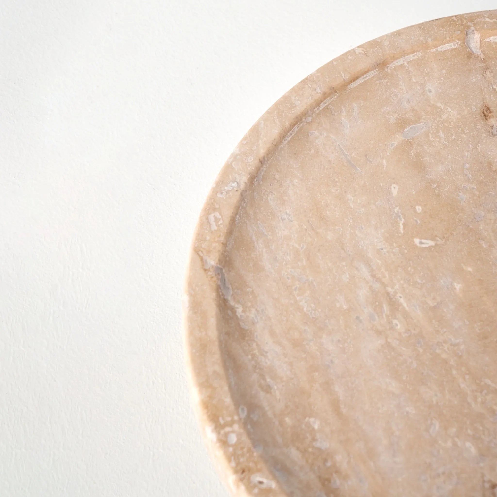 Ephesus Travertine Pedestal Serving Bowl texture detail