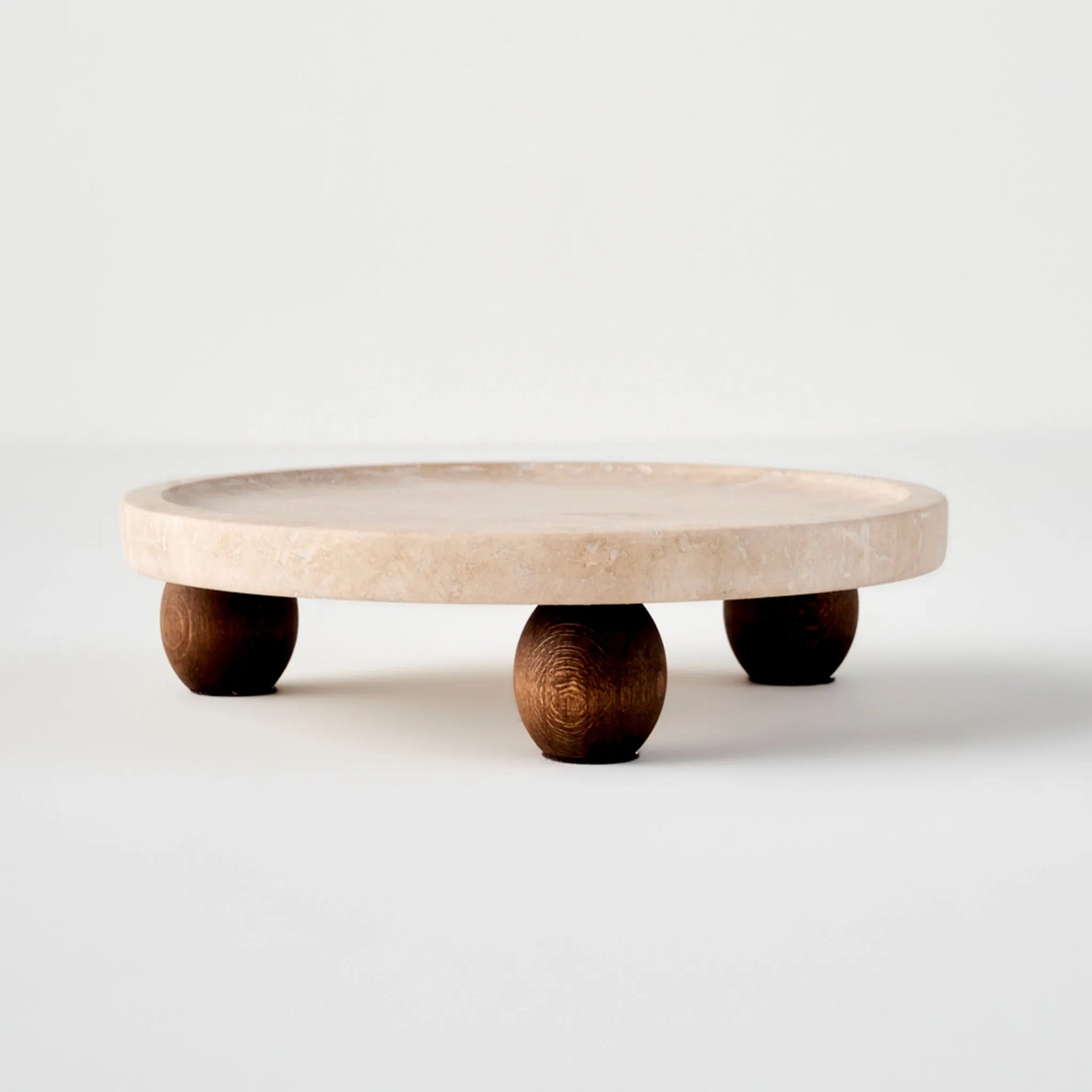 Ephesus Travertine Pedestal Serving Stand