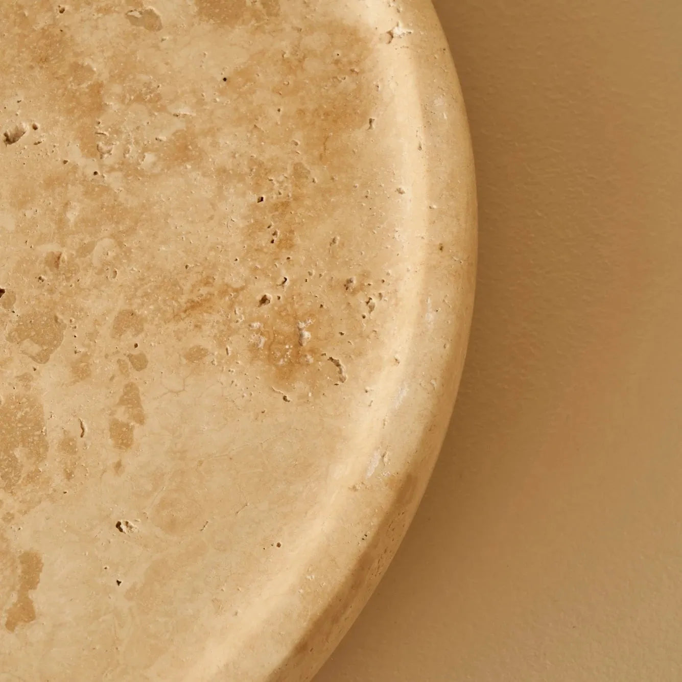 Ephesus Travertine Pedestal Serving Stand side view