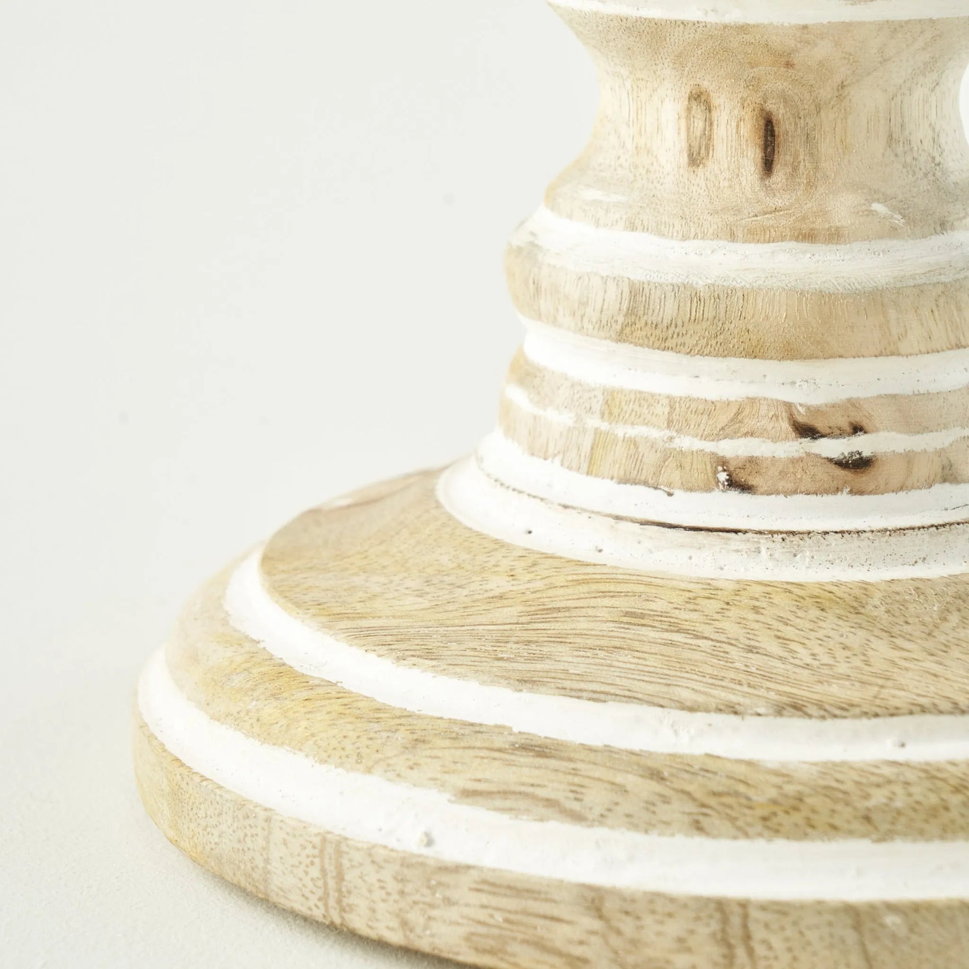 Esta Mango Wood Taper Candle Holder texture detail
