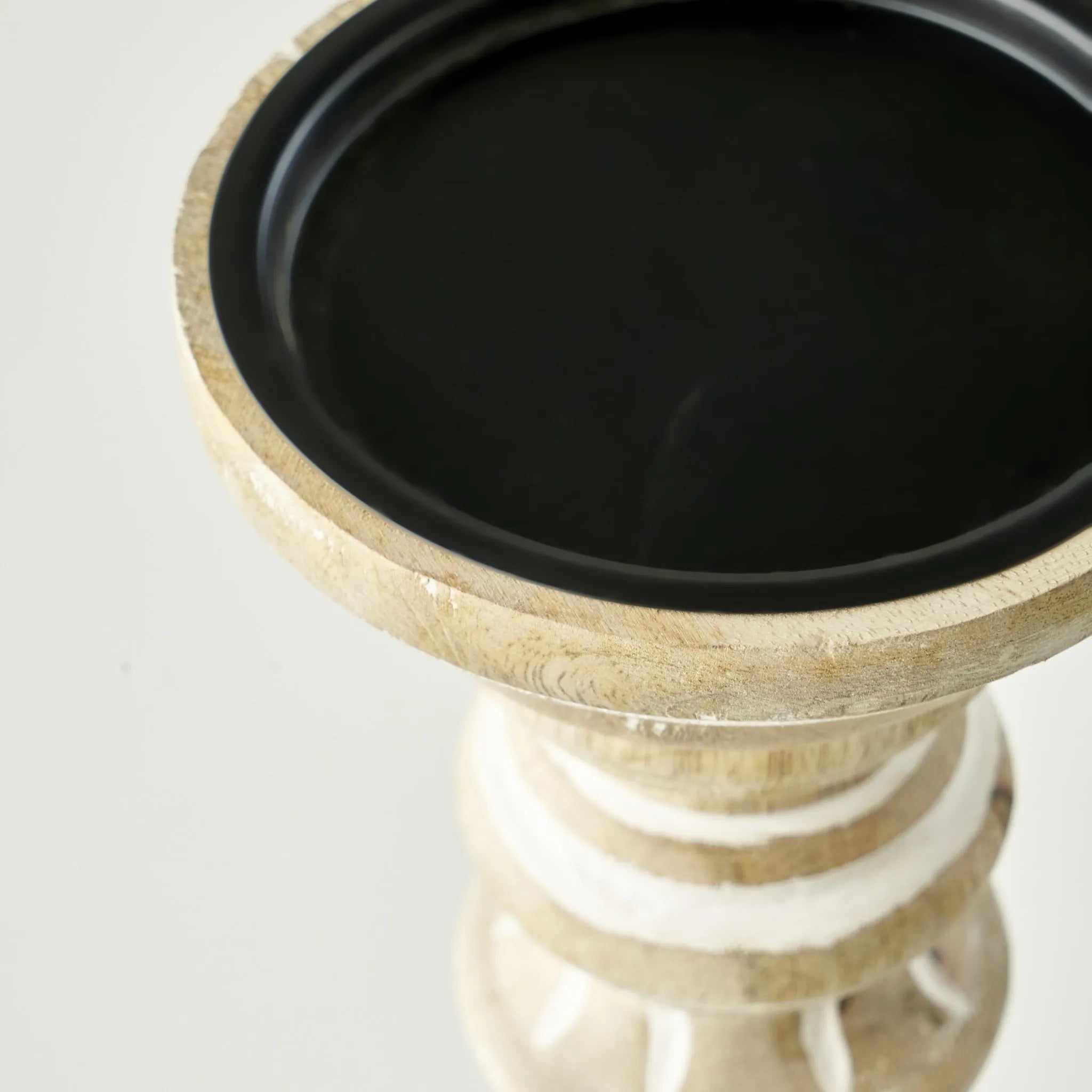 Esta Mango Wood Taper Candle Holder side view