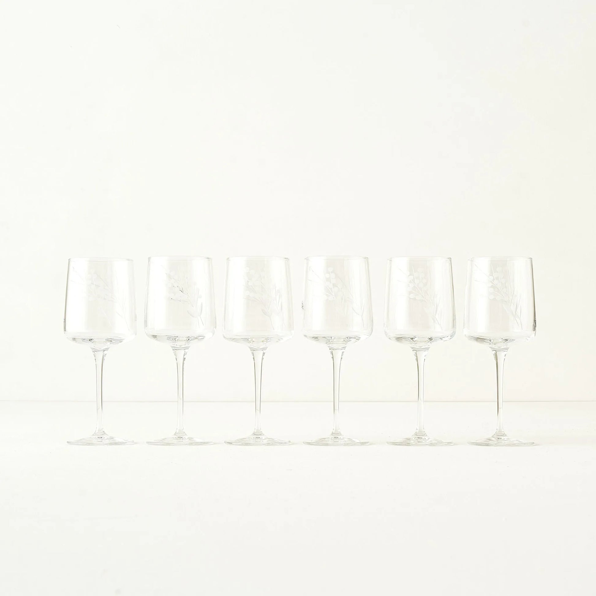 Exclusive Etched Floral Wine Glass (Set of 6)