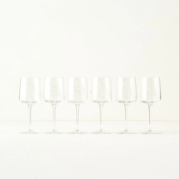 Exclusive Etched Floral Wine Glass (Set of 6)