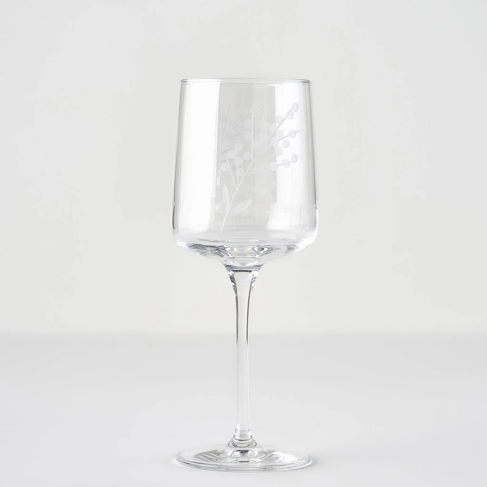 Exclusive Etched Floral Wine Glass (Set of 6) detail view