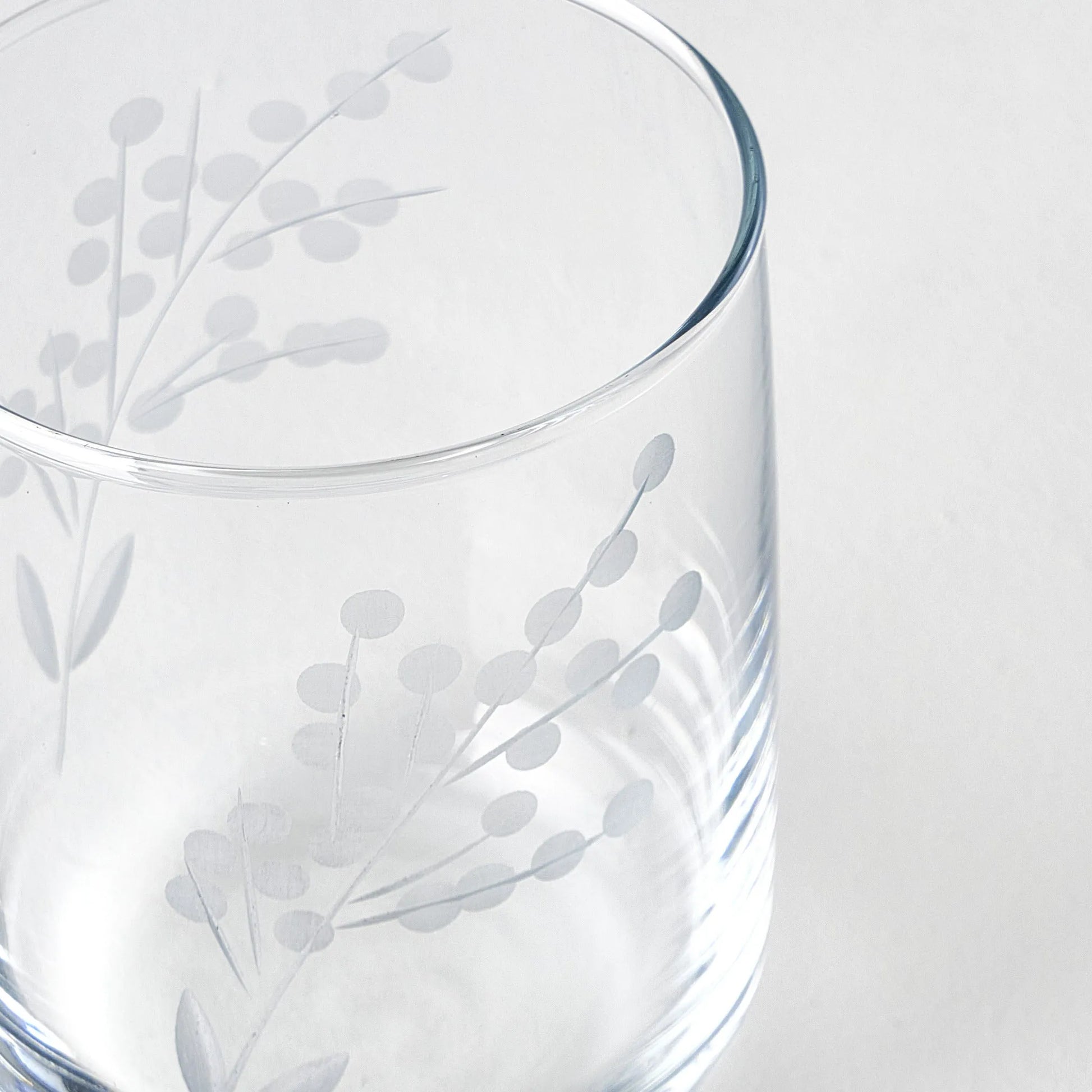 Exclusive Floral Etched Tumbler (Set of 6) texture detail