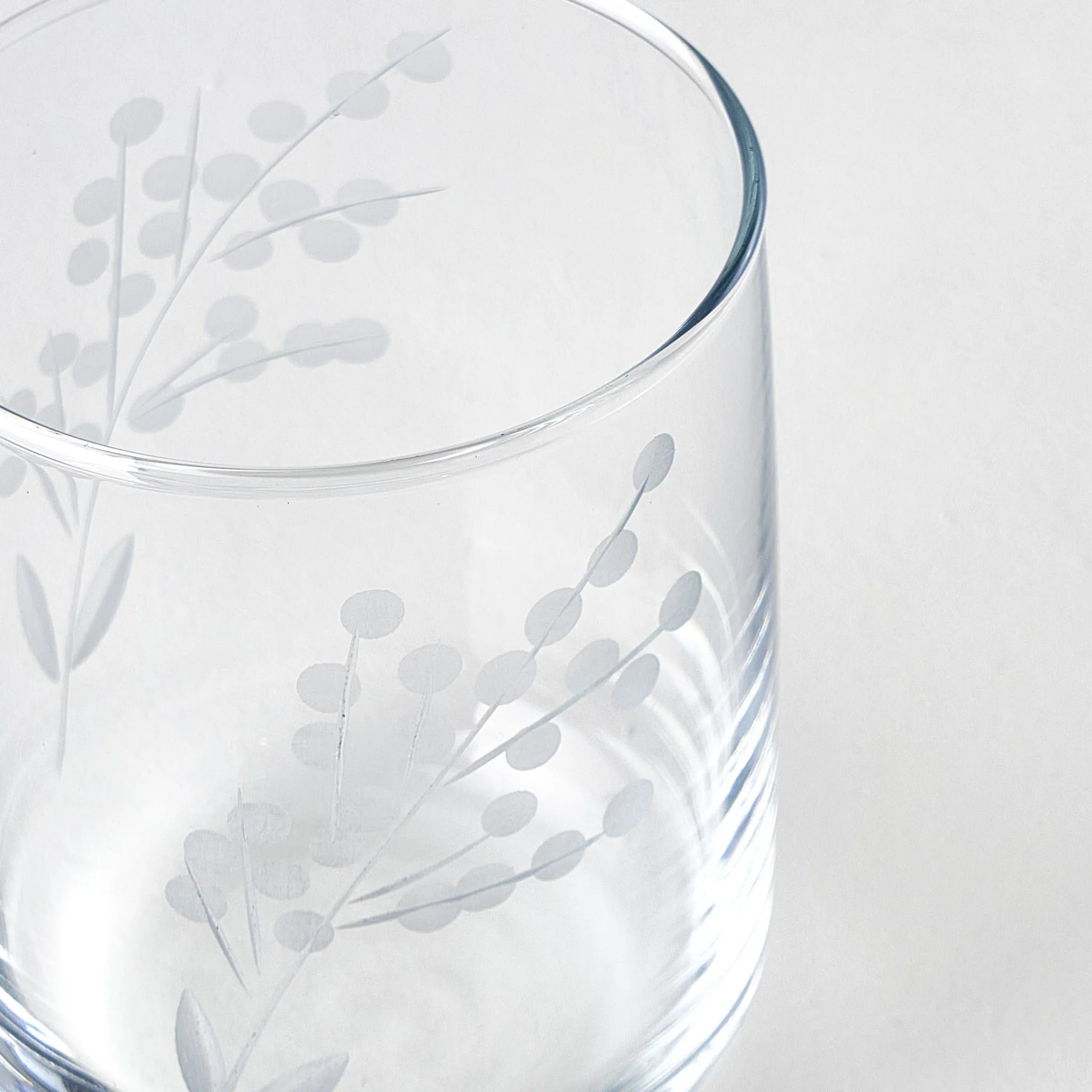 Exclusive Floral Etched Tumbler (Set of 6) texture detail