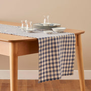Bleu Blanc Gingham Cotton Table Runner