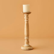 Dora Mango Wood Pillar Candle Holder