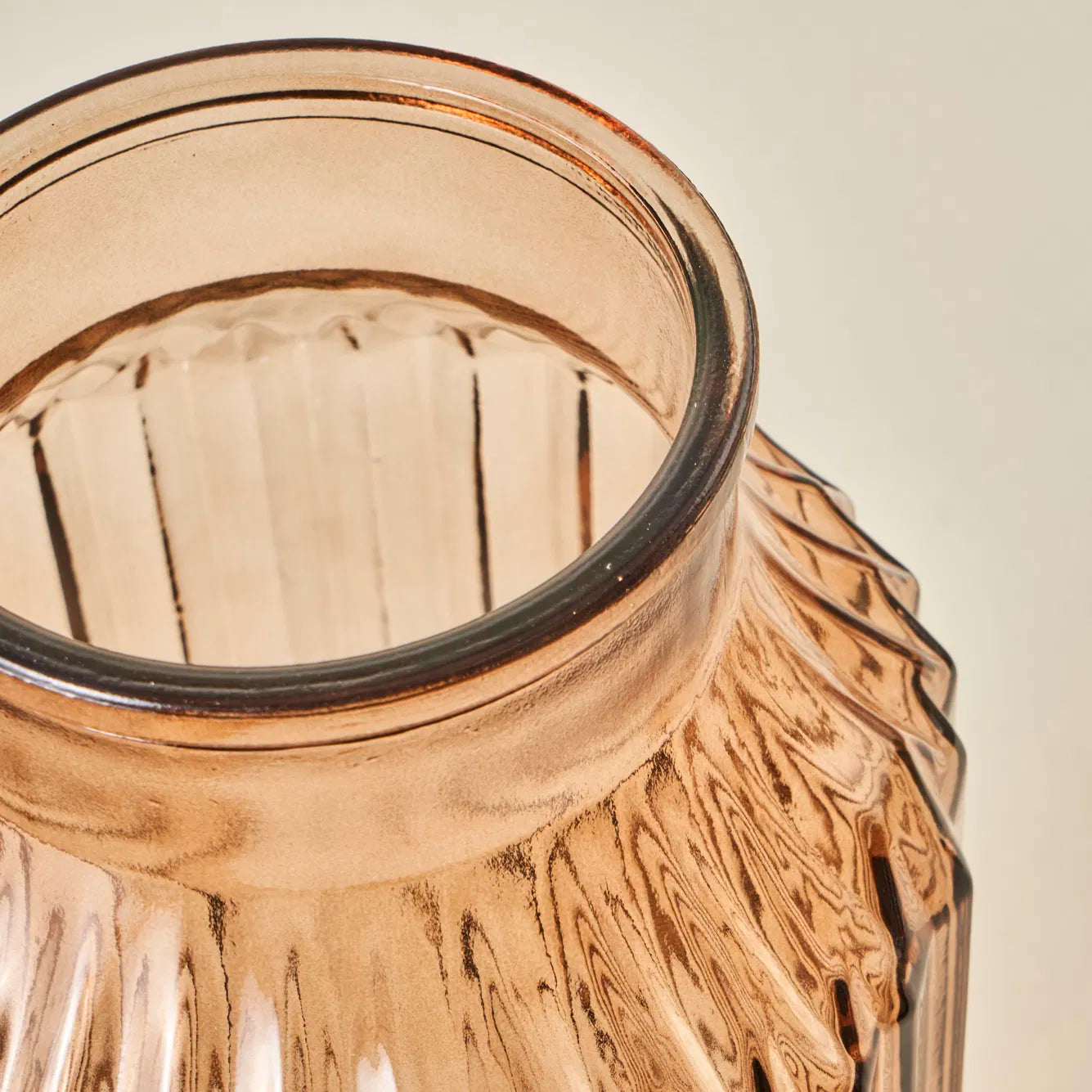 Nilda Amber Ribbed Glass Vase