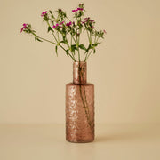Wind Textured Amber Glass Vase