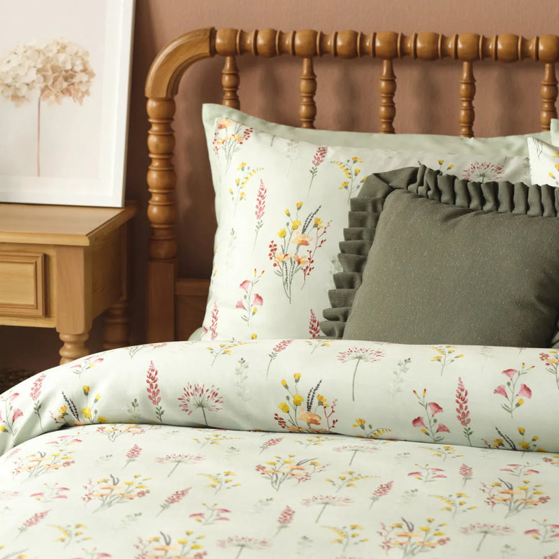 Flores Cotton Sateen Duvet Set side view