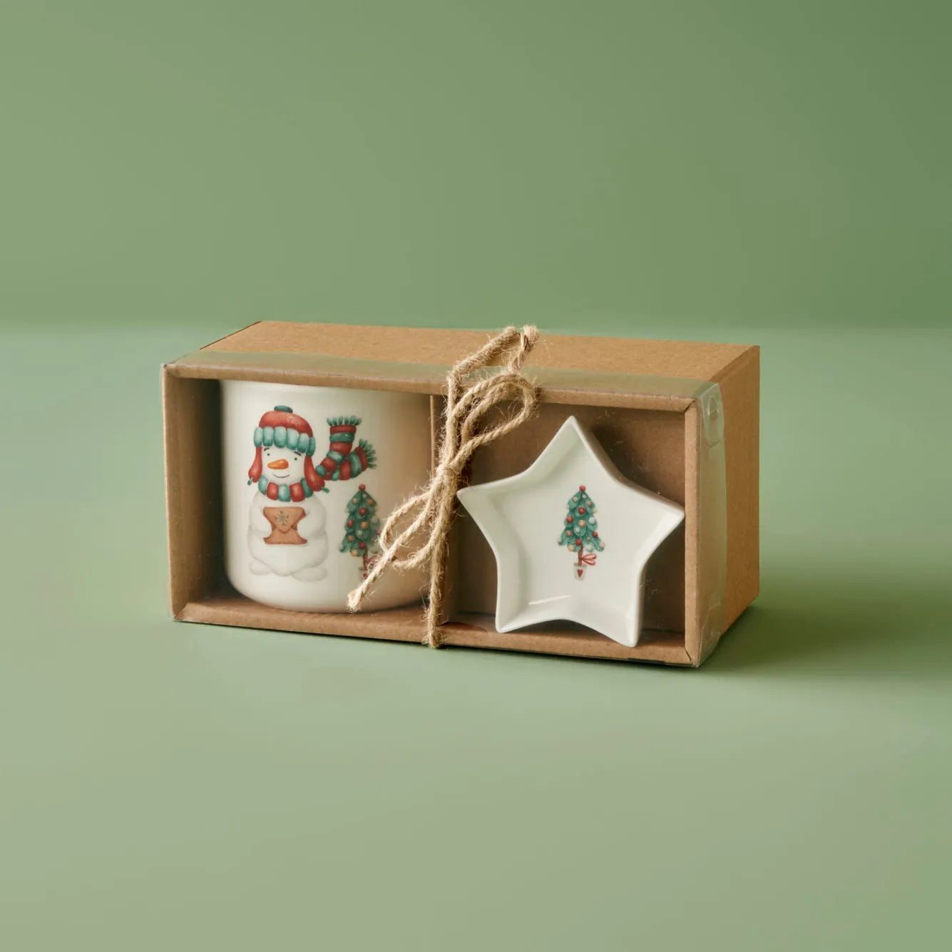 Frosty Porcelain Mug and Snack Set (Set of 2) detail view