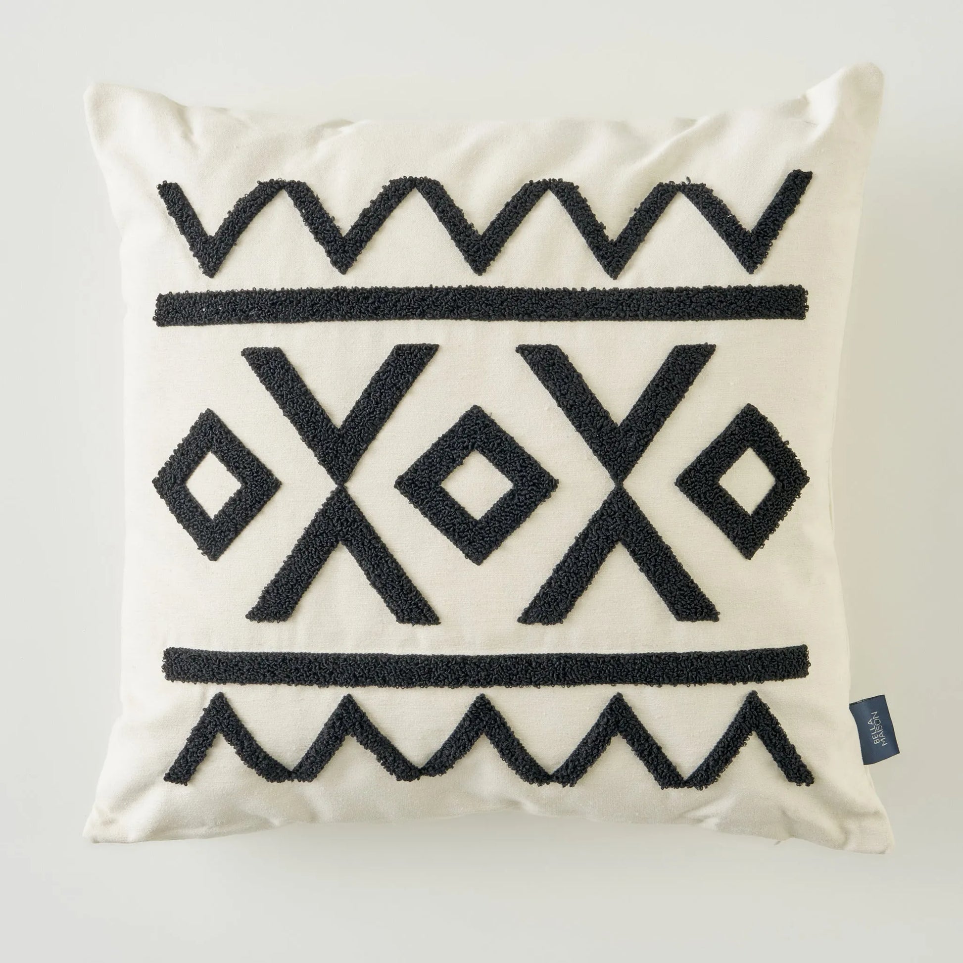 Helena Cotton Punch Embroidered Throw Pillow