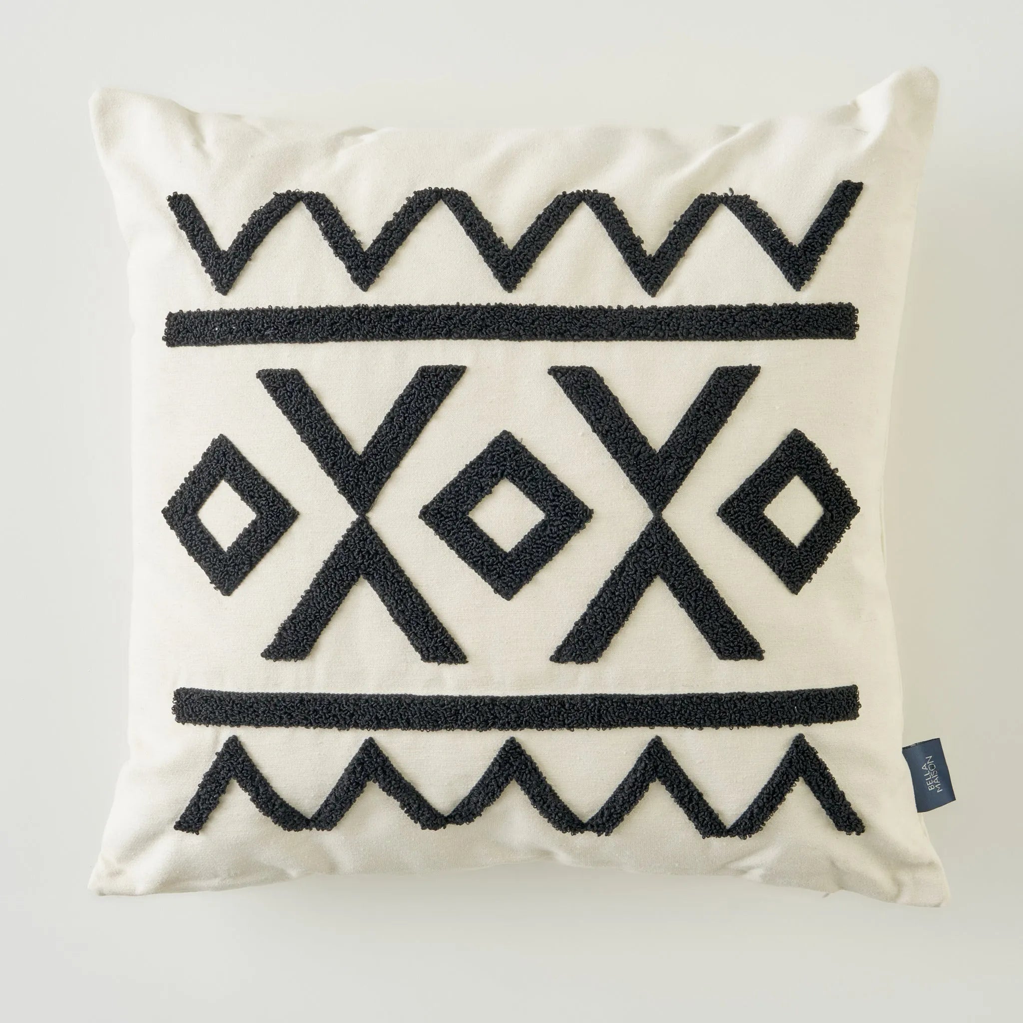 Helena Cotton Punch Embroidered Throw Pillow