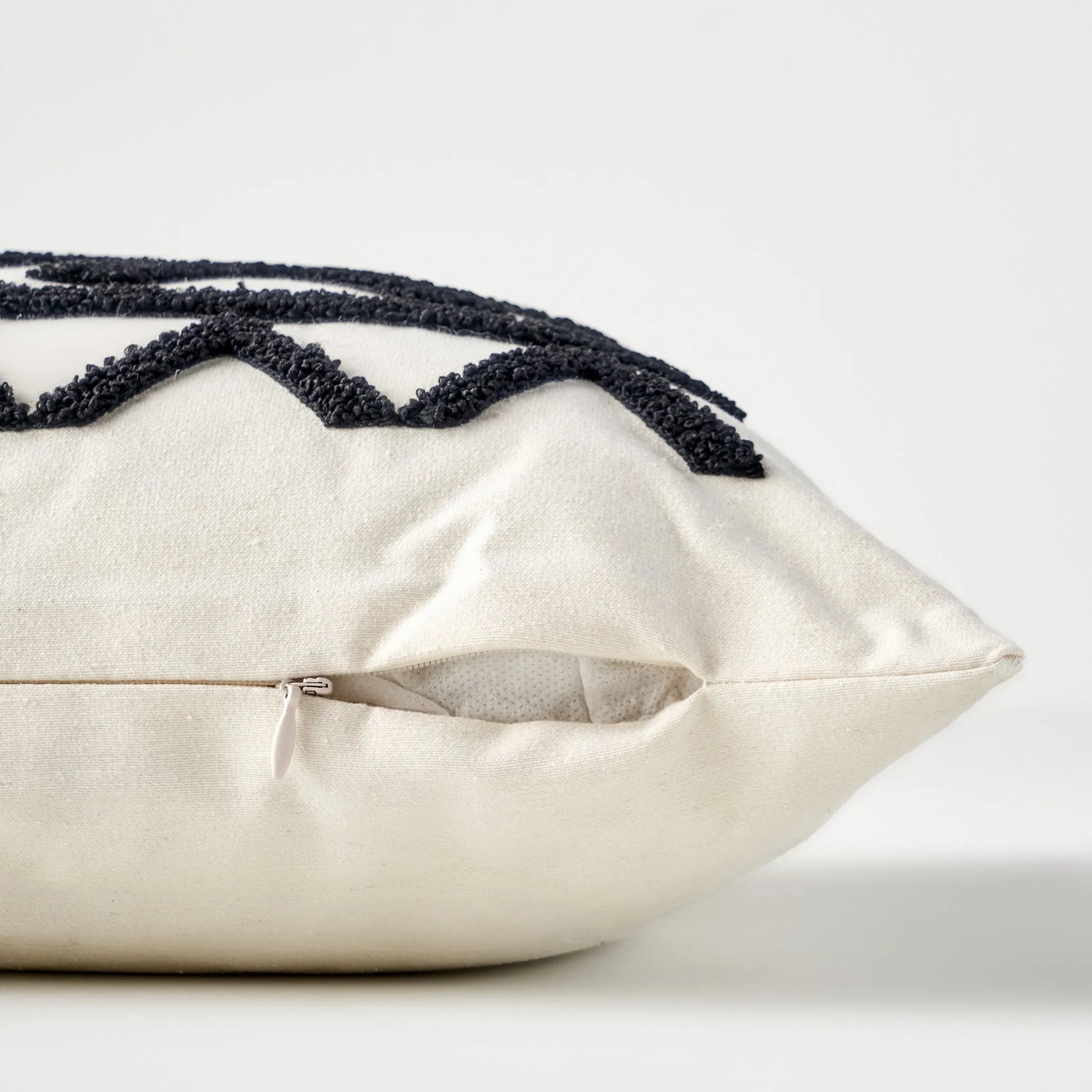 Helena Cotton Punch Embroidered Throw Pillow texture detail