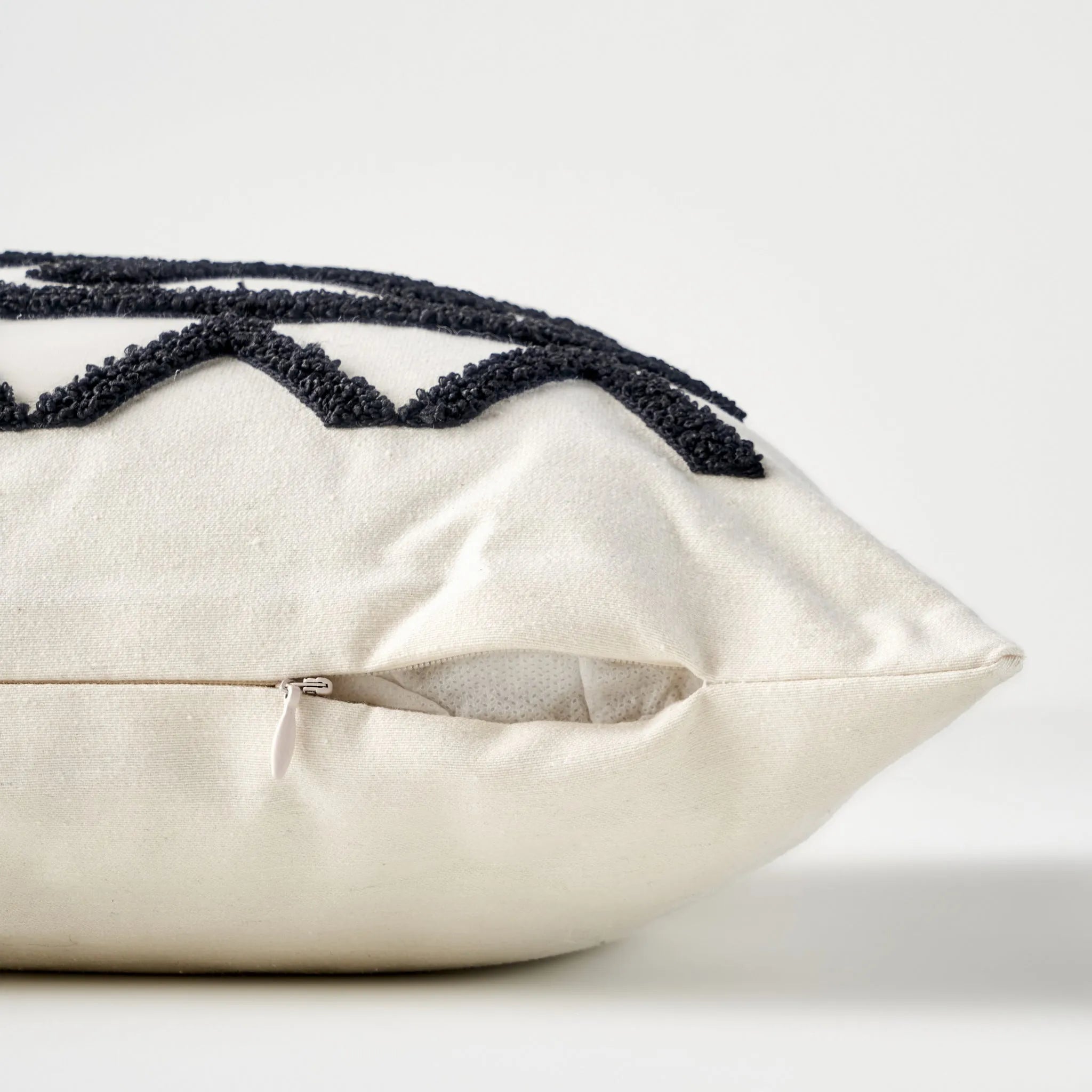 Helena Cotton Punch Embroidered Throw Pillow texture detail