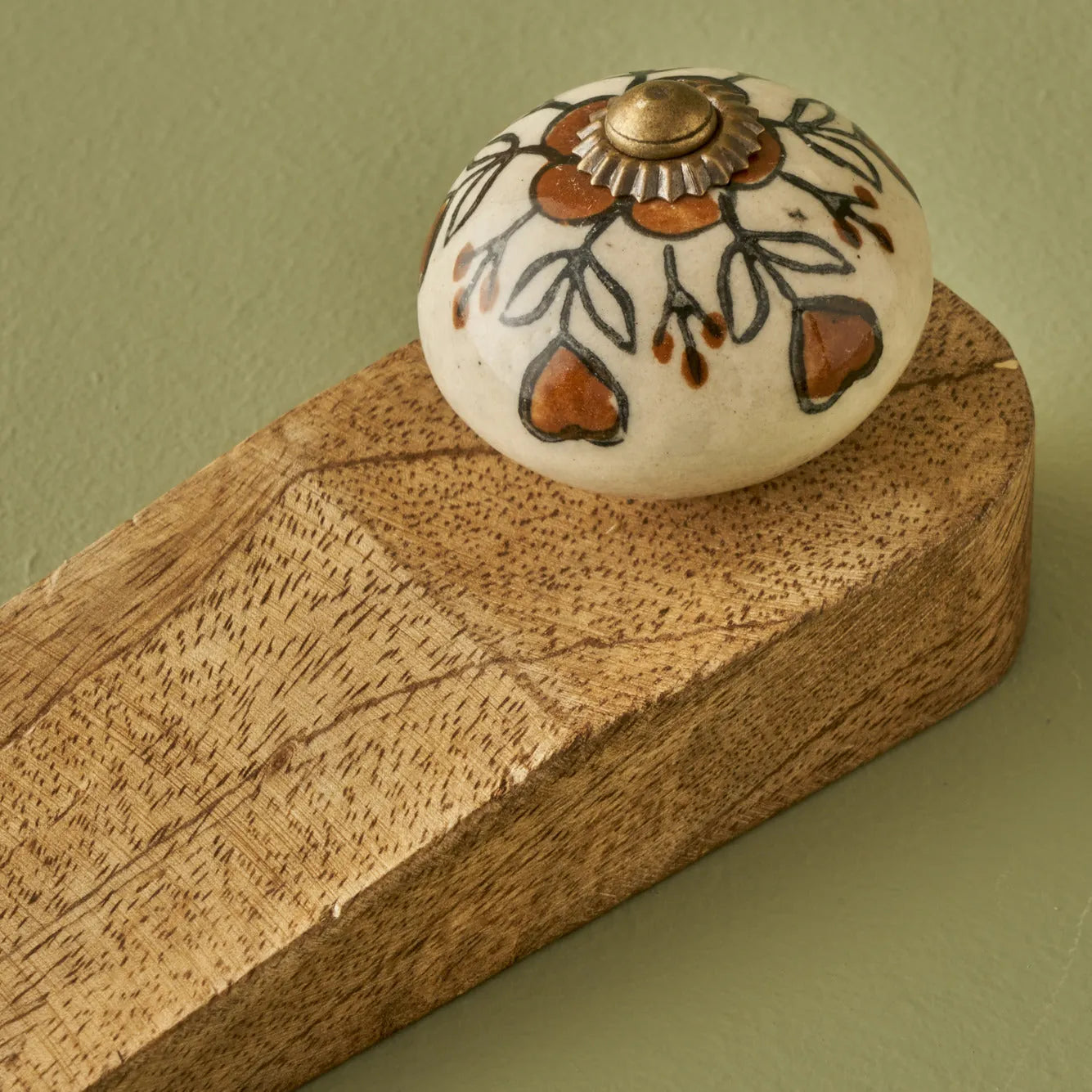 Hermosa Mango Wood Door Stopper detail view