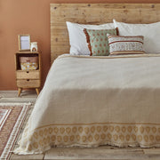 Indian Art Cotton Jacquard Coverlet Set with Shams – Queen Size