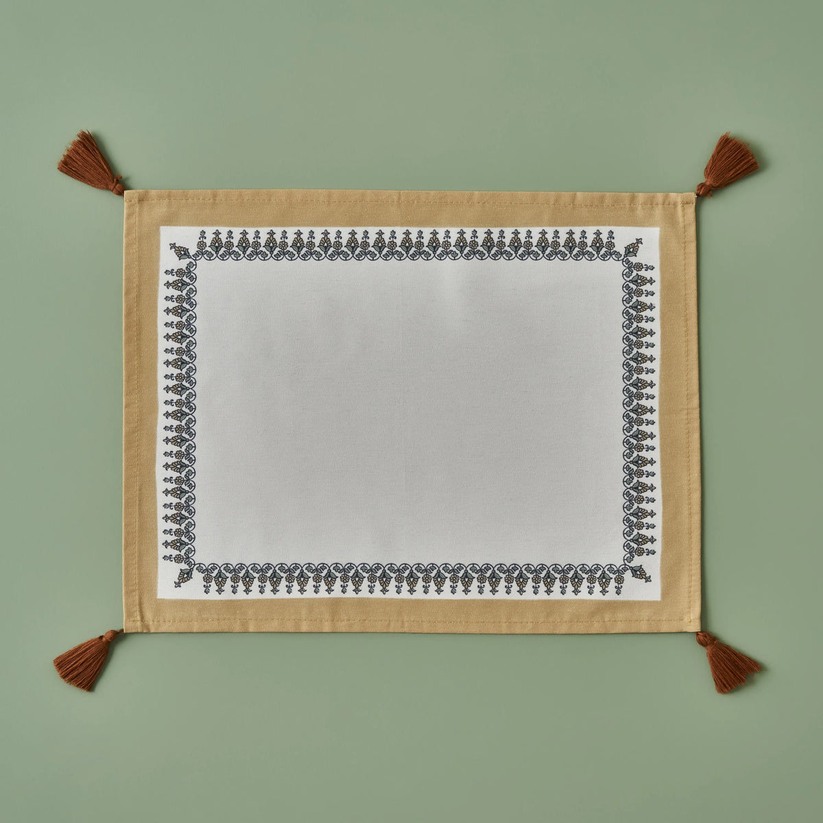 Place Ma Indian Cotton Placemat with Corner Tassels - Bella Maison