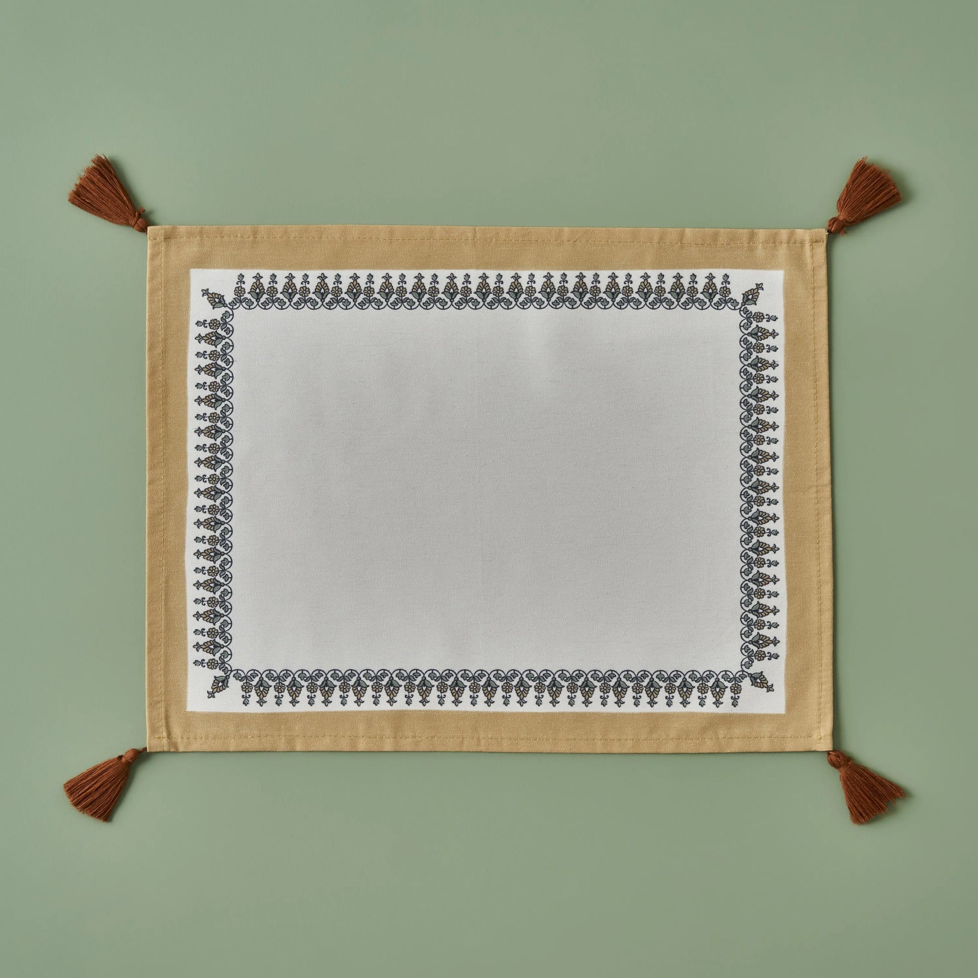 Indian Cotton Placemat with Corner Tassels