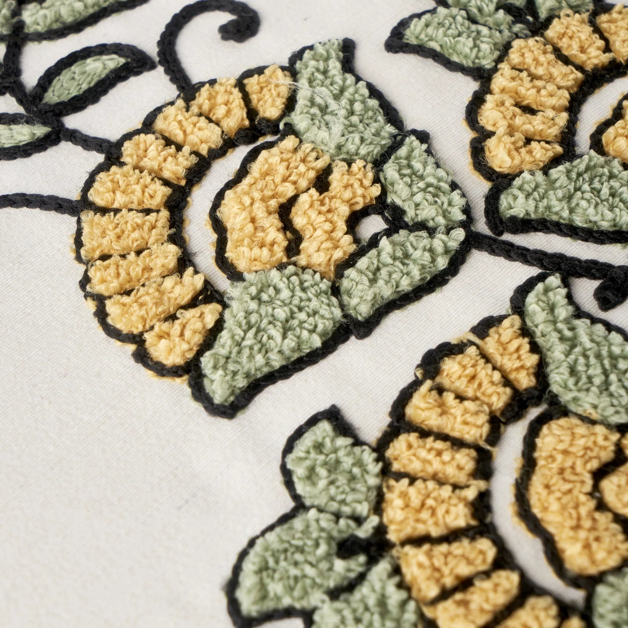 Indian Dream Embroidered Cushion Cover detail view