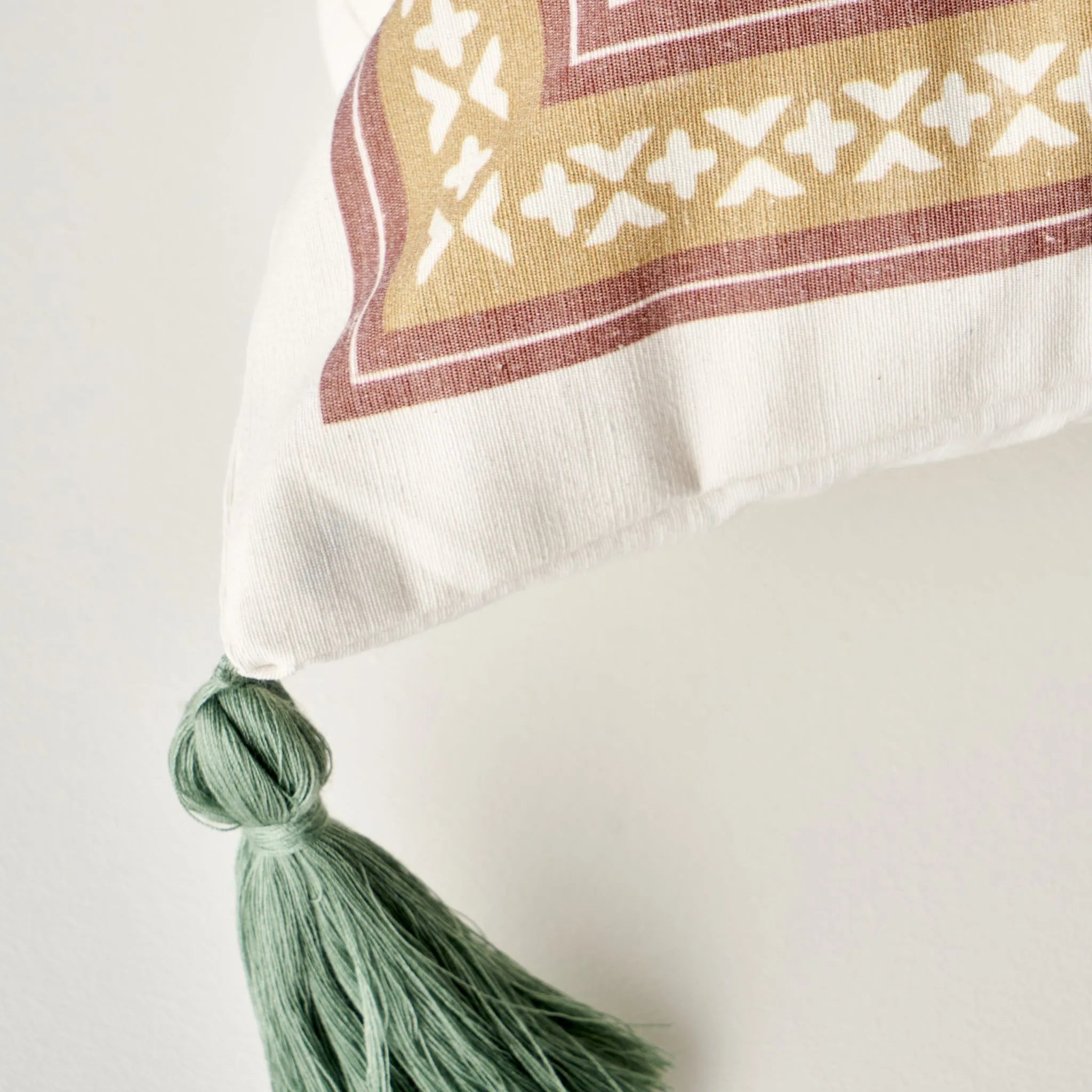 Indian Dream Embroidered Cushion Cover texture detail