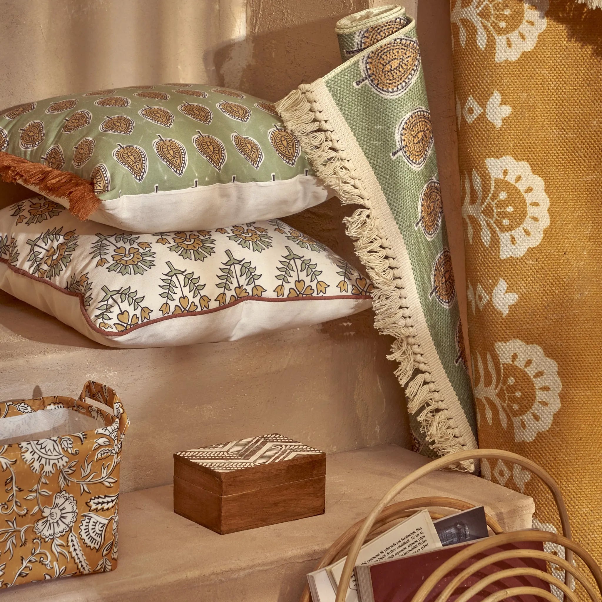 Indian Elegance Cushion Cover with Tassels design detail
