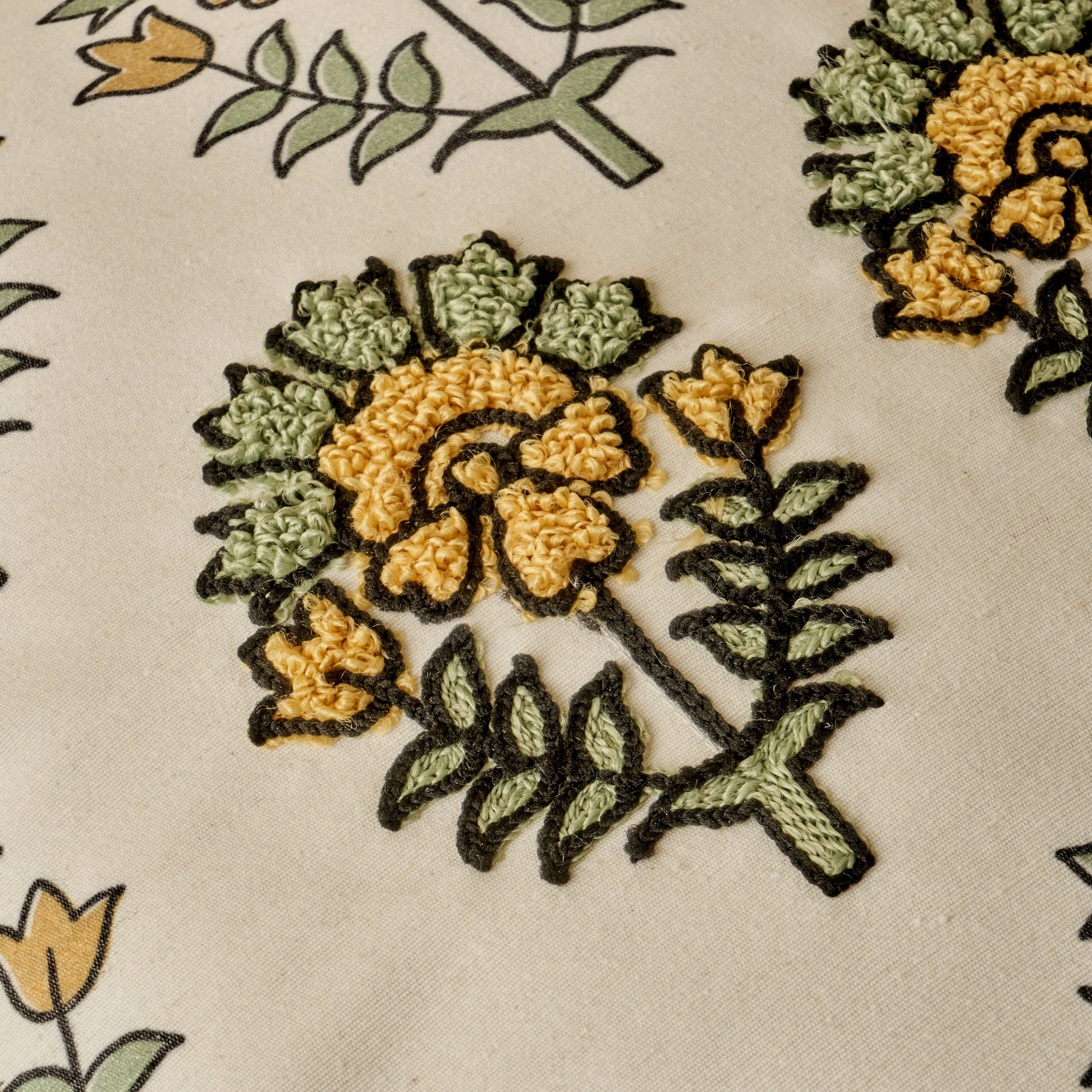 Indian Embroidered Cushion Cover detail view