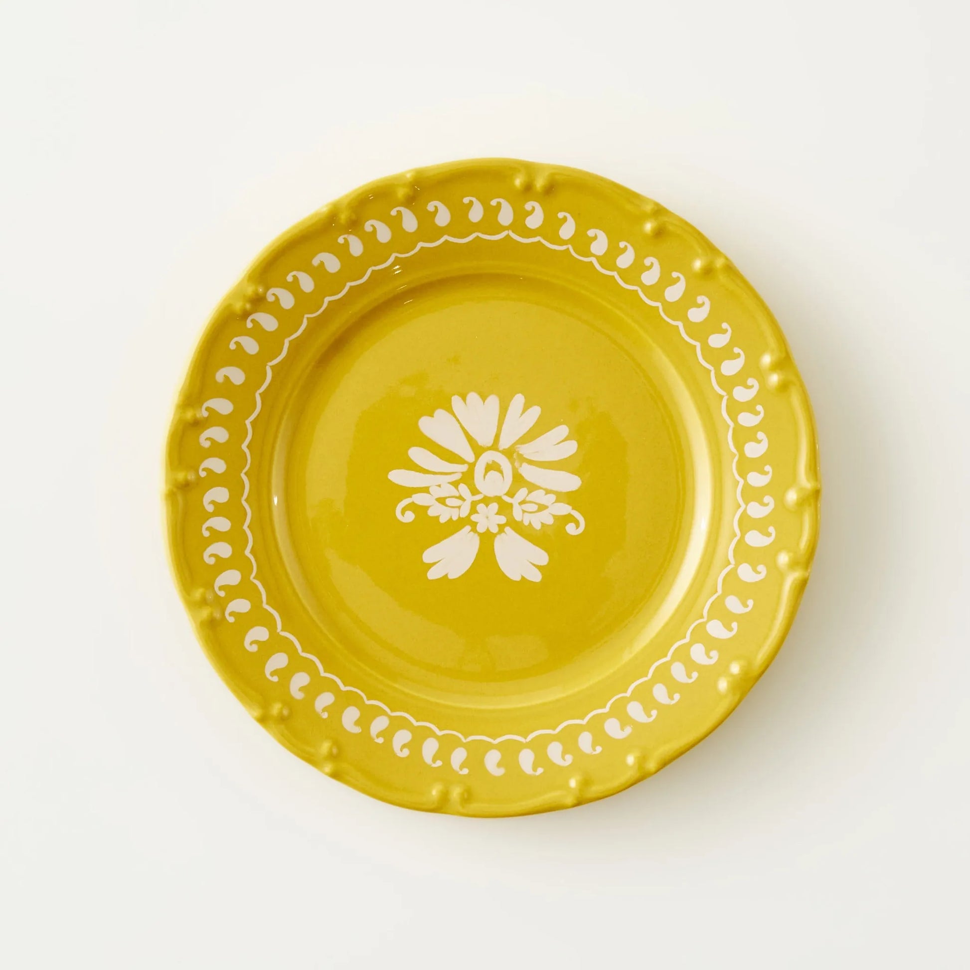 Indian Mustard Porcelain Dessert Plate (Set of 4) texture detail