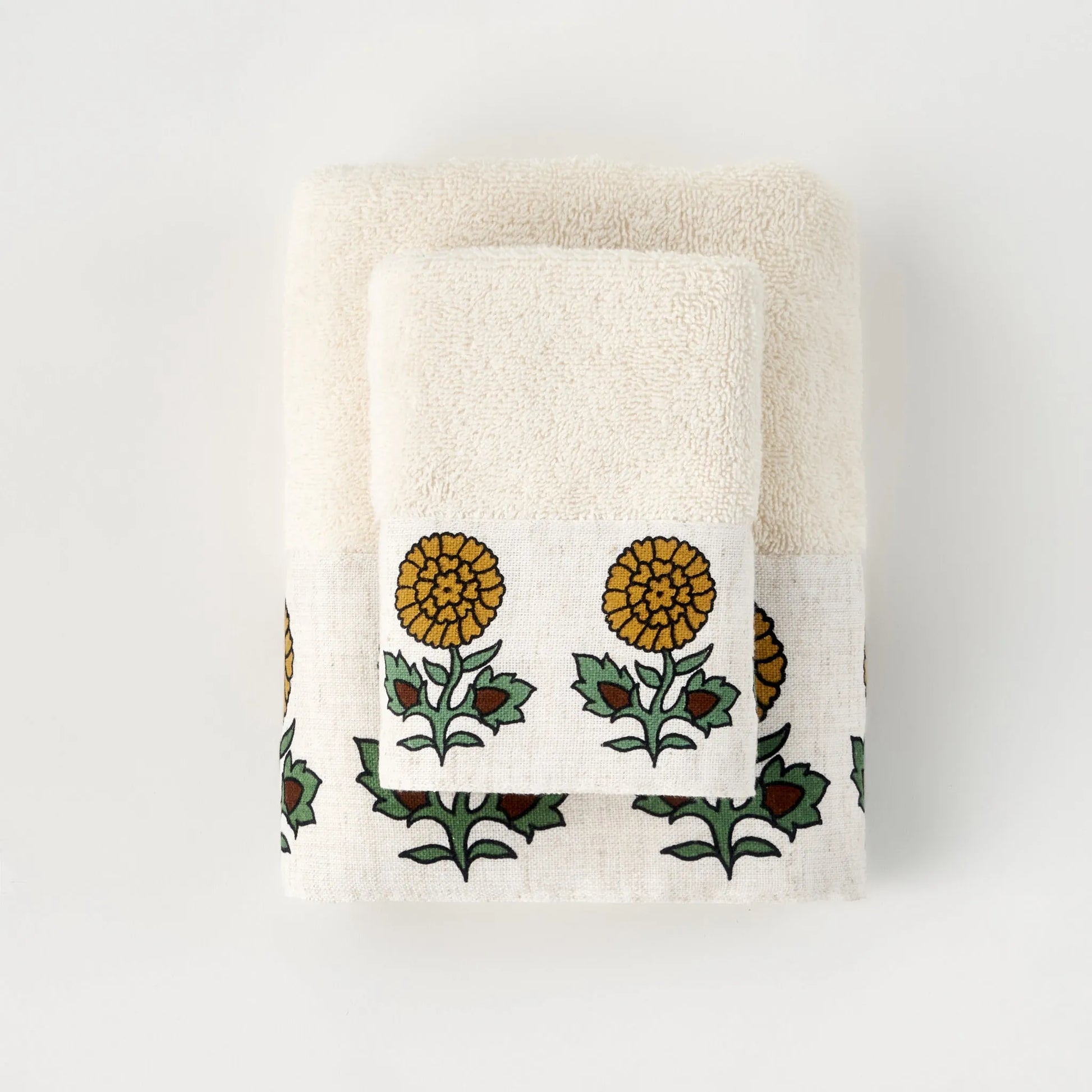 Indian Patterned Cotton Hand Towel detail view