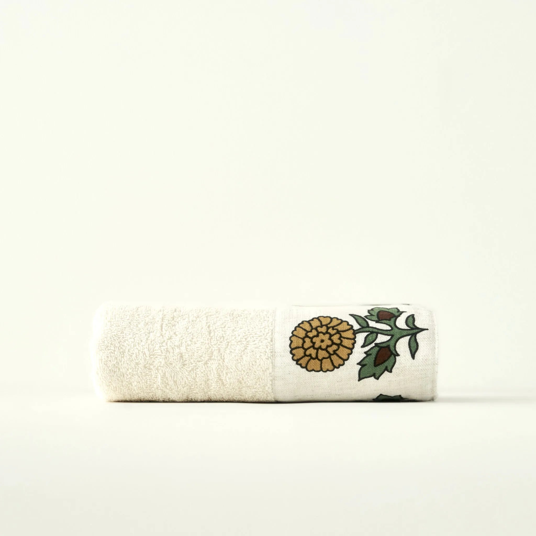 Indian Patterned Cotton Hand Towel side view