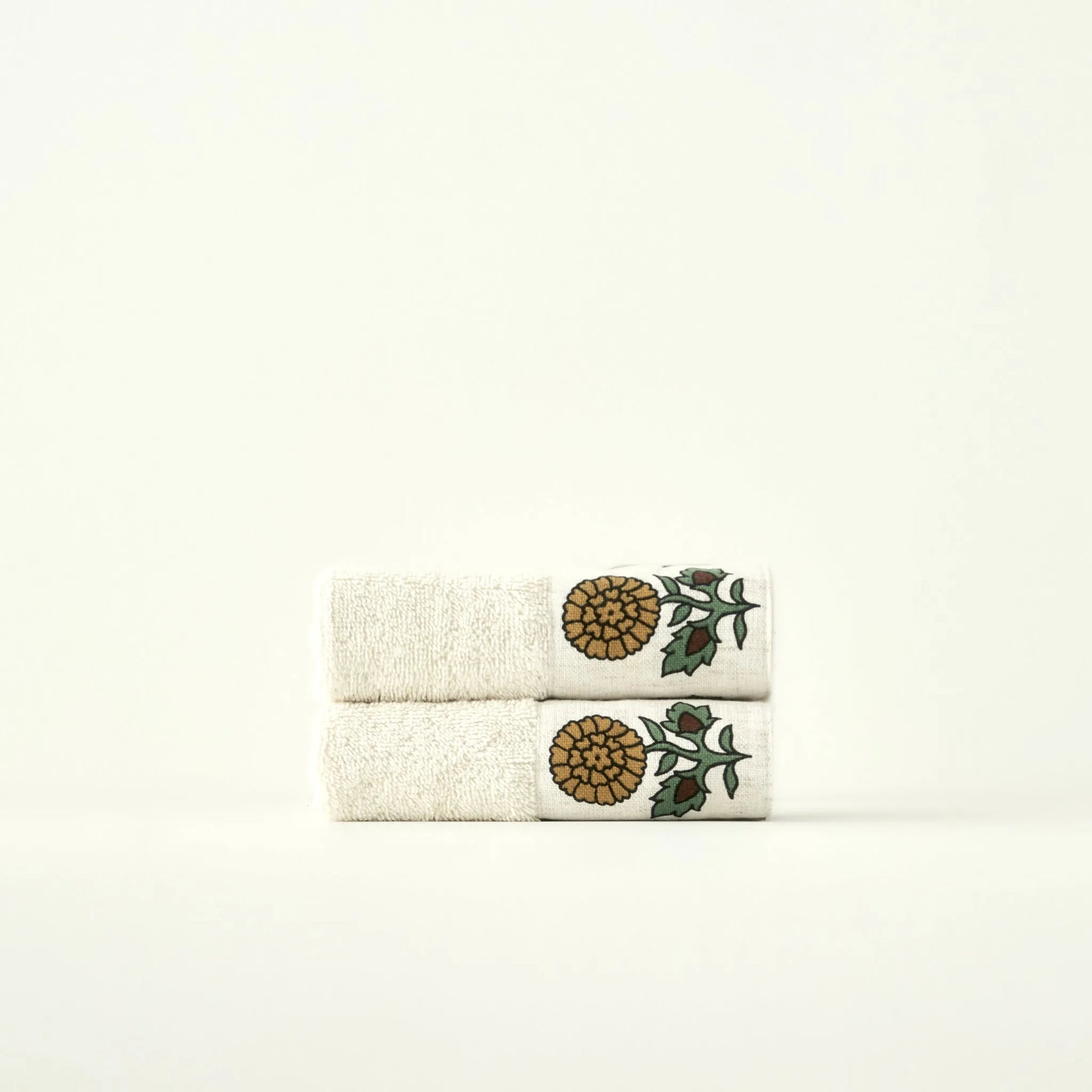 Indian Patterned Cotton Washcloth (Set of 2) side view