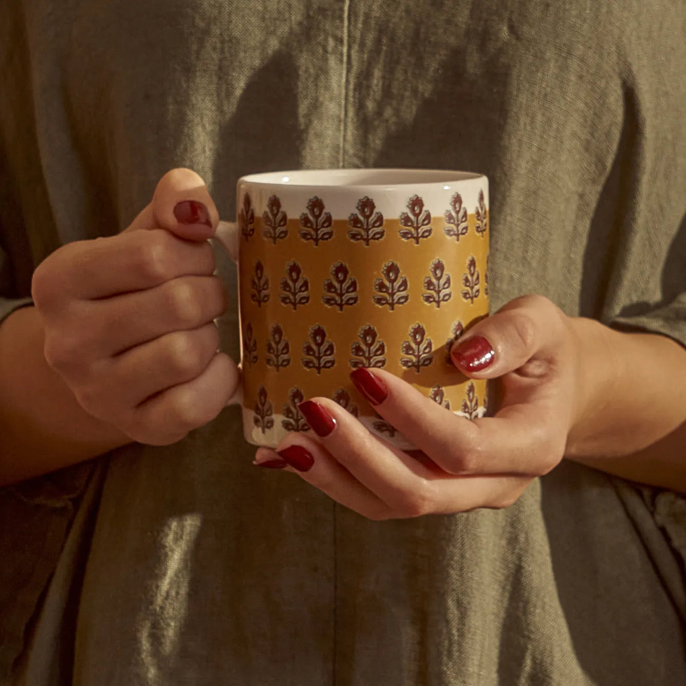 Indian Porcelain Mug side view