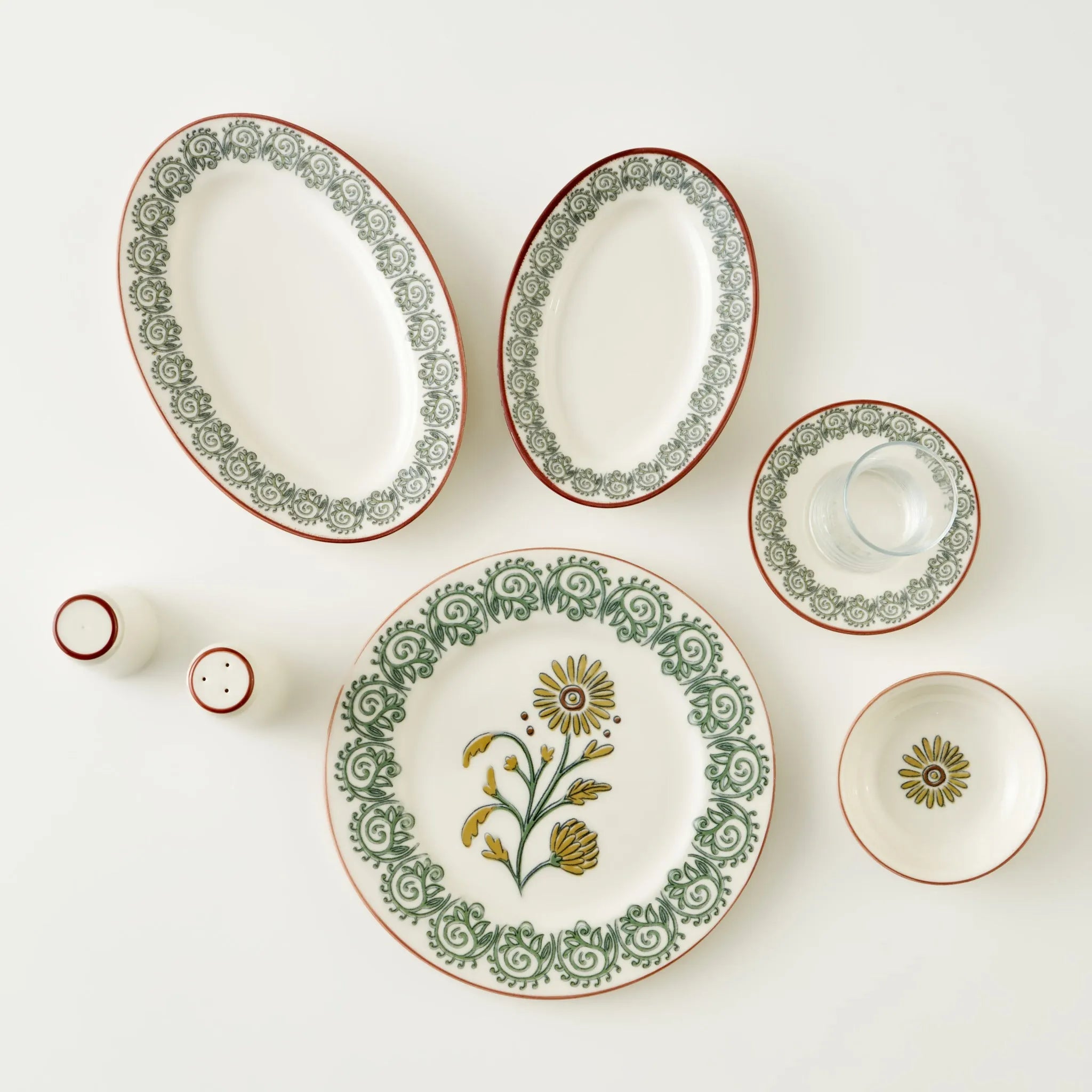 Indian Porcelain Oval Serving Platter detail view