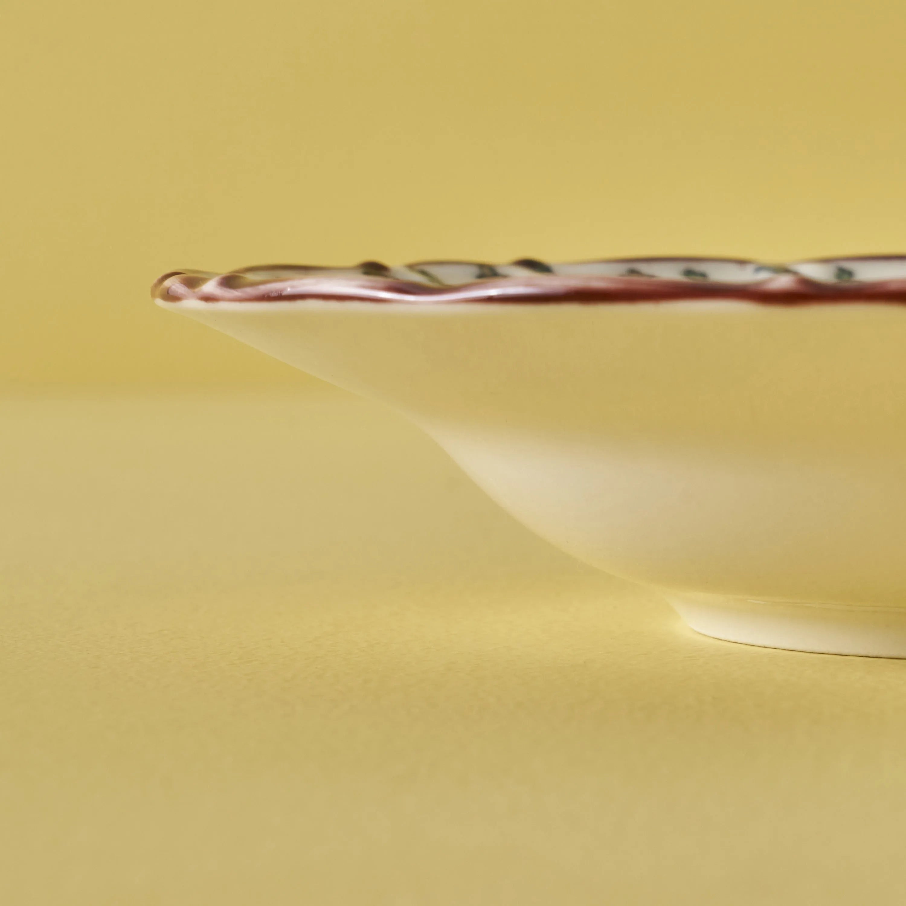 Indian Porcelain Salad Bowl side view
